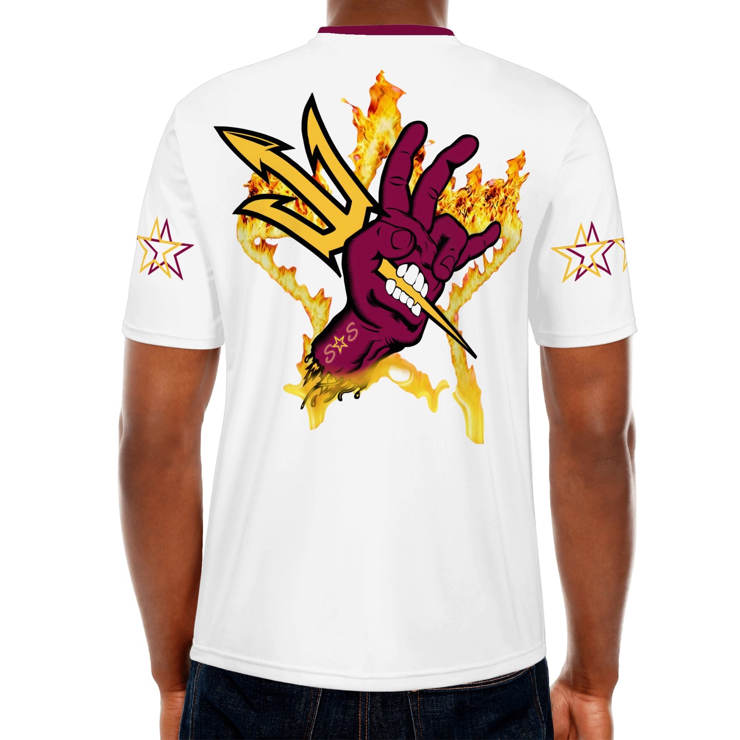 Sun Devil Follow The Fork Mens White T-shirts