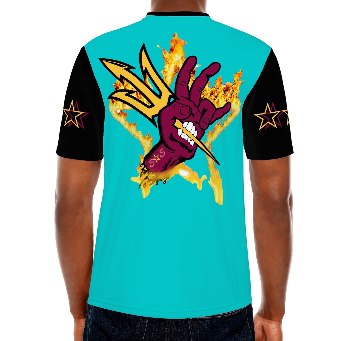 Sun Devil Follow The Fork Mens Turquoise/Black T-shirts