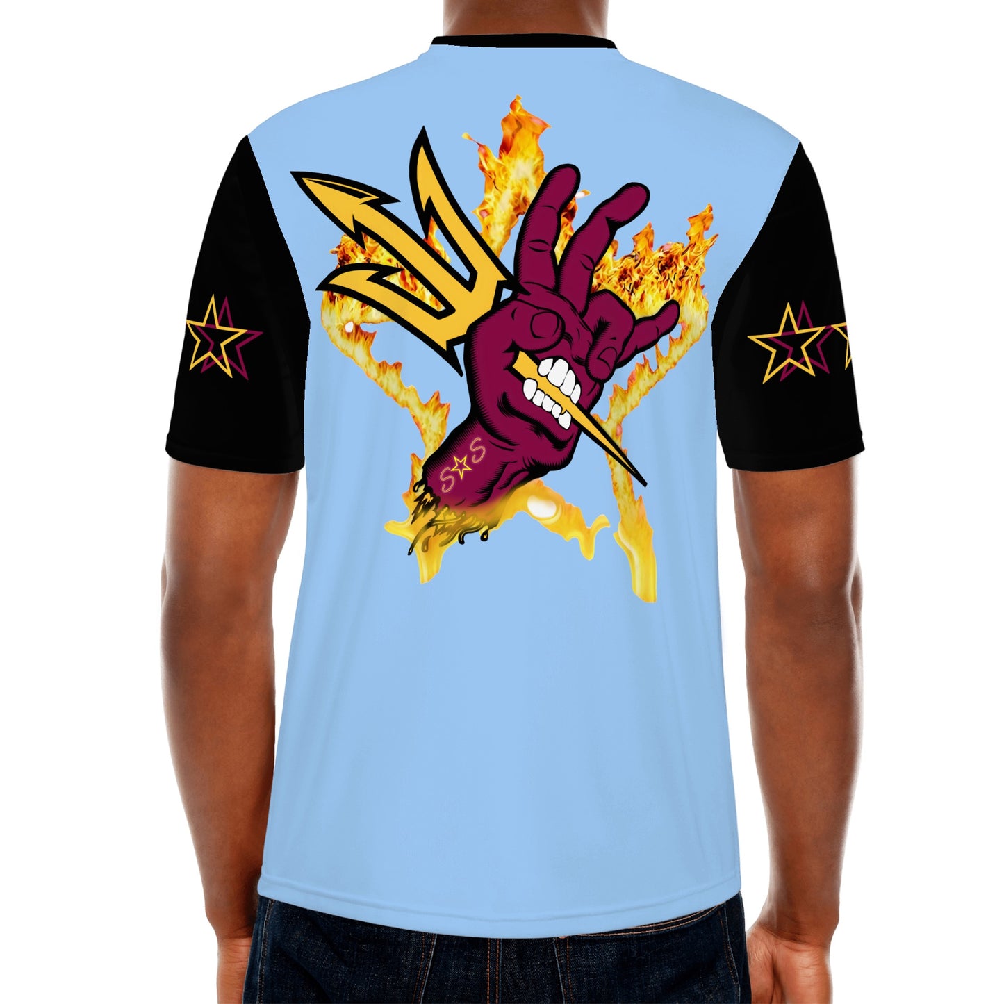 Sun Devil Follow The Fork Mens SkyBlue/Black T-shirts