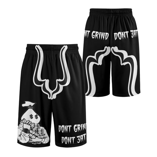 Money Man D.G.D.E (Dont Grind, Dont Eat) Mens Black Basketball Shorts