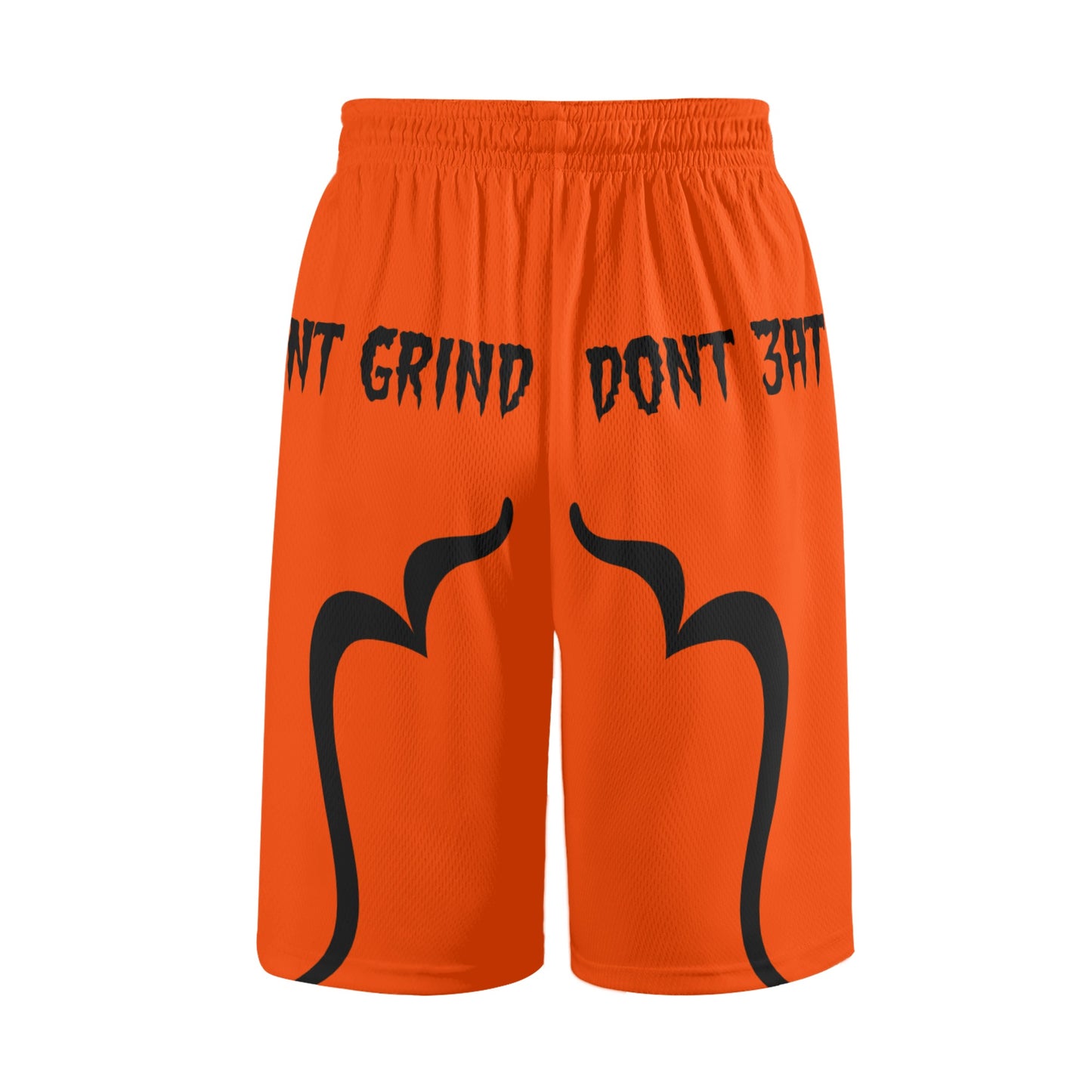 Money Man D.G.D.E (Dont Grind, Dont Eat) Mens Dark Orange Basketball Shorts