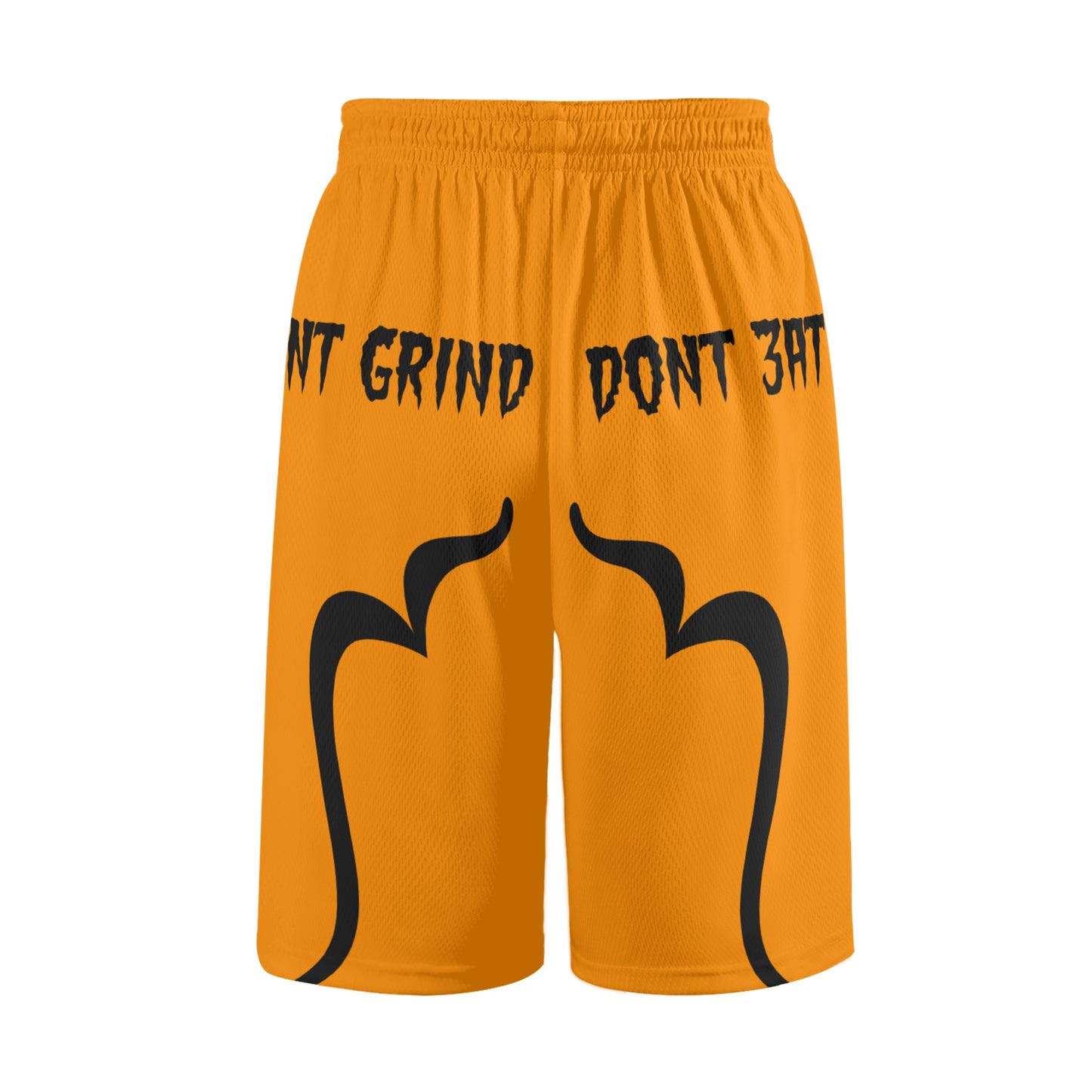 Money Man D.G.D.E (Dont Grind, Dont Eat) Mens Orange Basketball Shorts