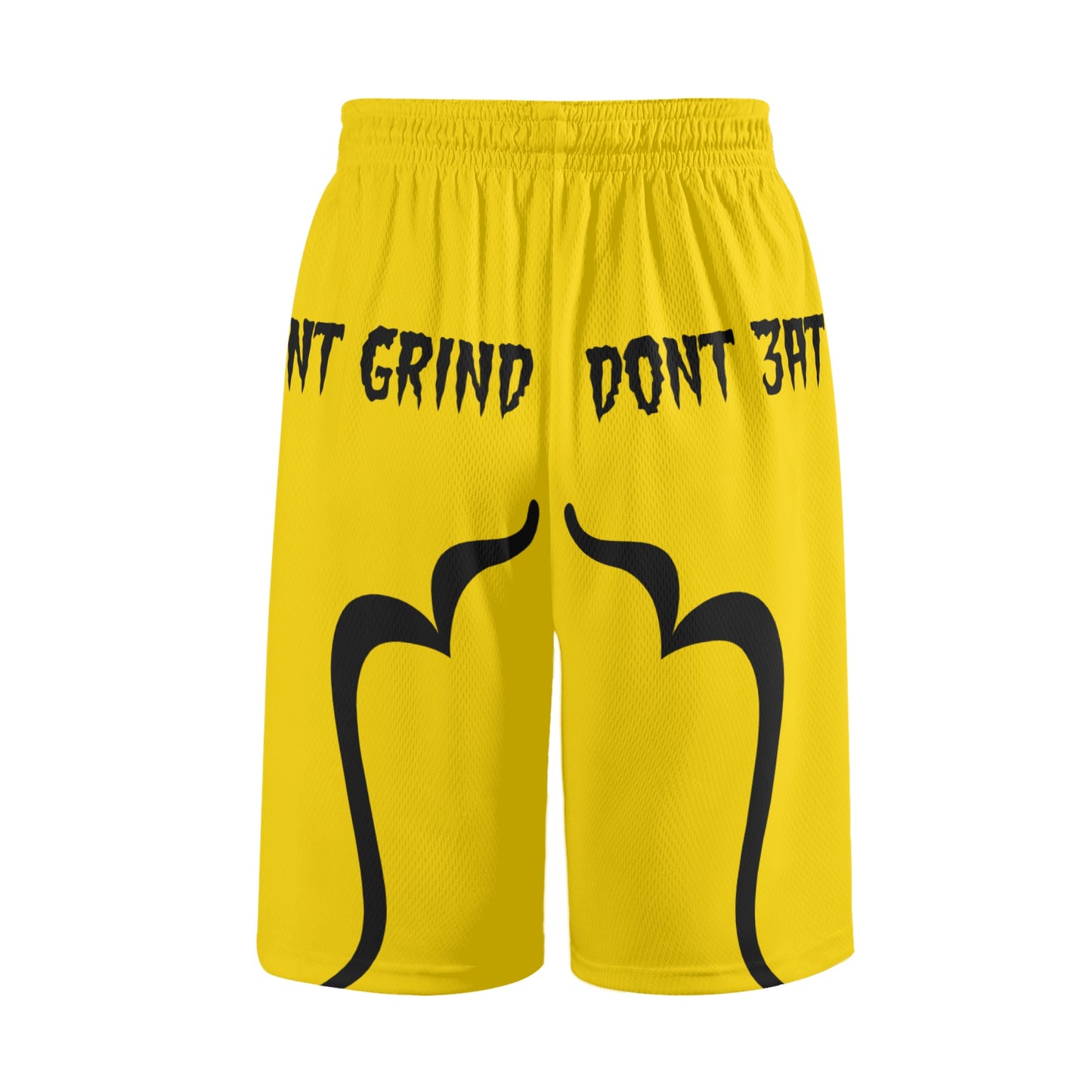 Money Man D.G.D.E (Dont Grind, Dont Eat) Mens Gold Basketball Shorts