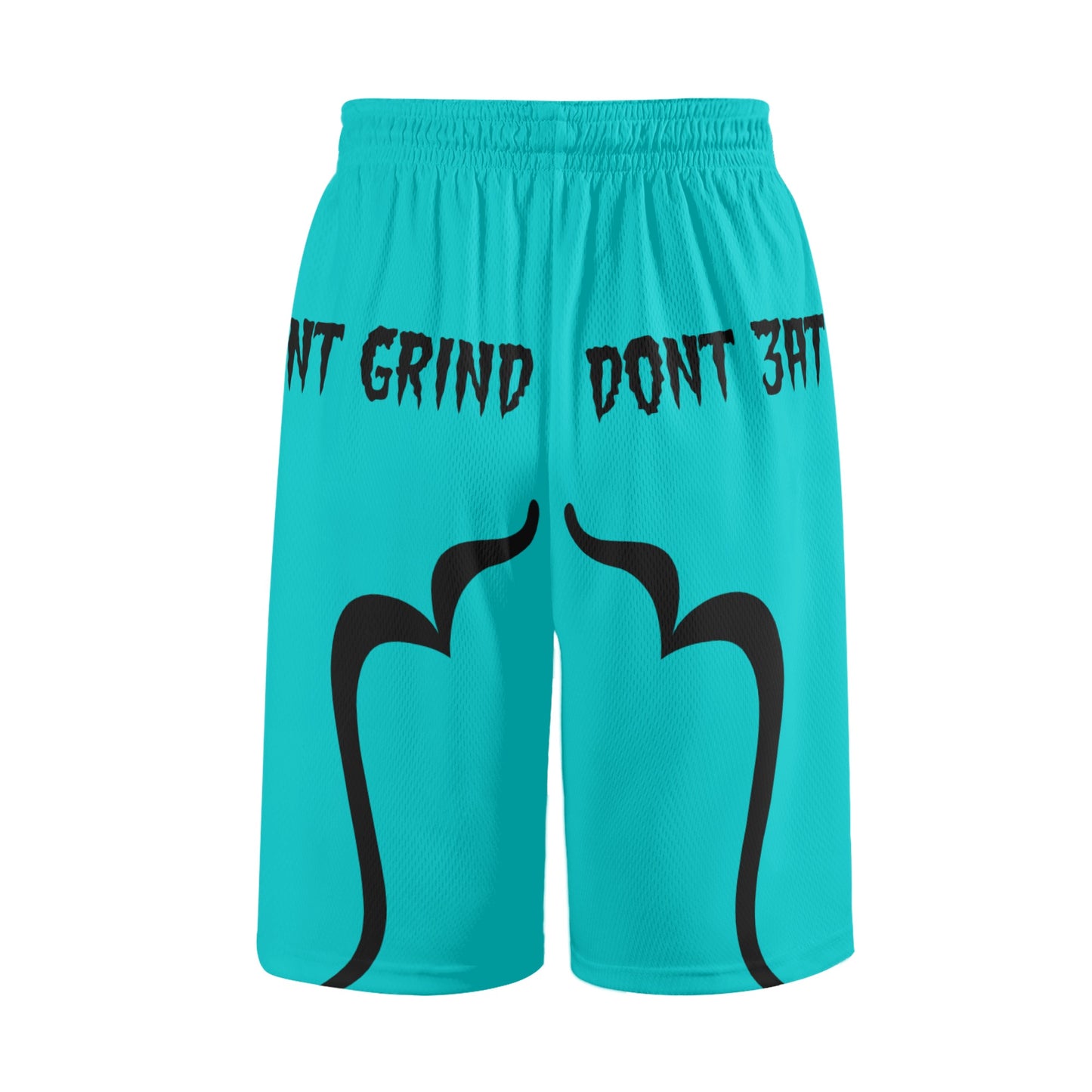 Money Man D.G.D.E (Dont Grind, Dont Eat) Mens Turquoise Basketball Shorts