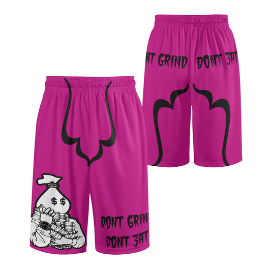 Money Man D.G.D.E (Dont Grind, Dont Eat) Mens Purple Basketball Shorts