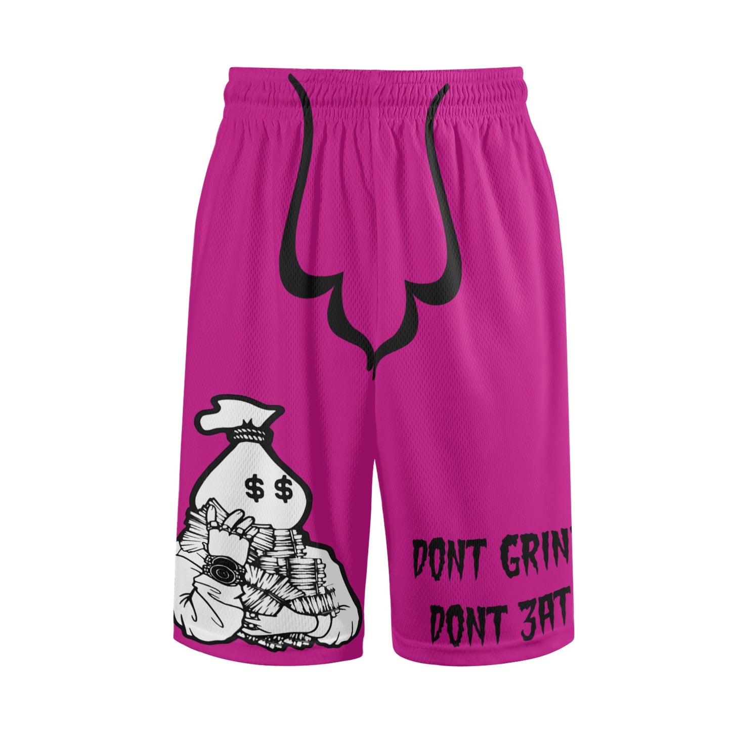 Money Man D.G.D.E (Dont Grind, Dont Eat) Mens Purple Basketball Shorts