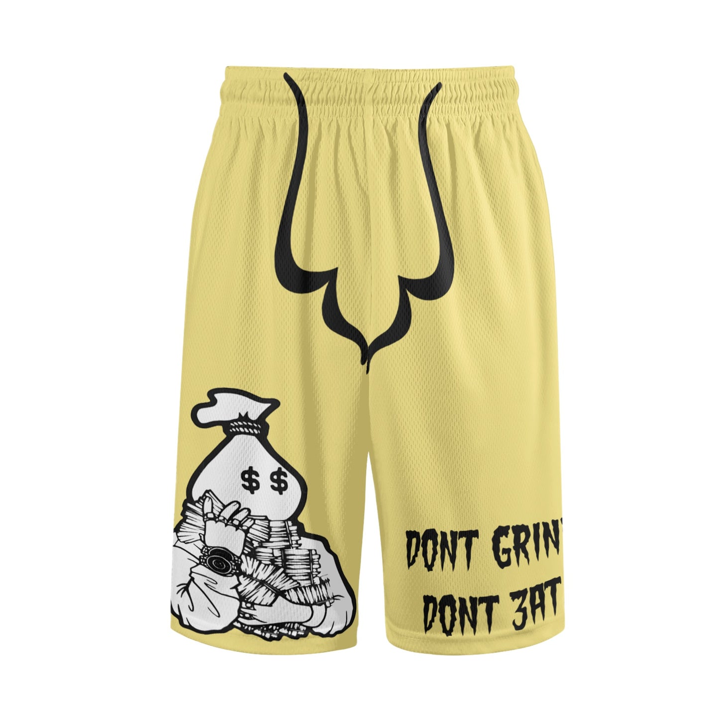 Money Man D.G.D.E (Dont Grind, Dont Eat) Mens Tan Basketball Shorts