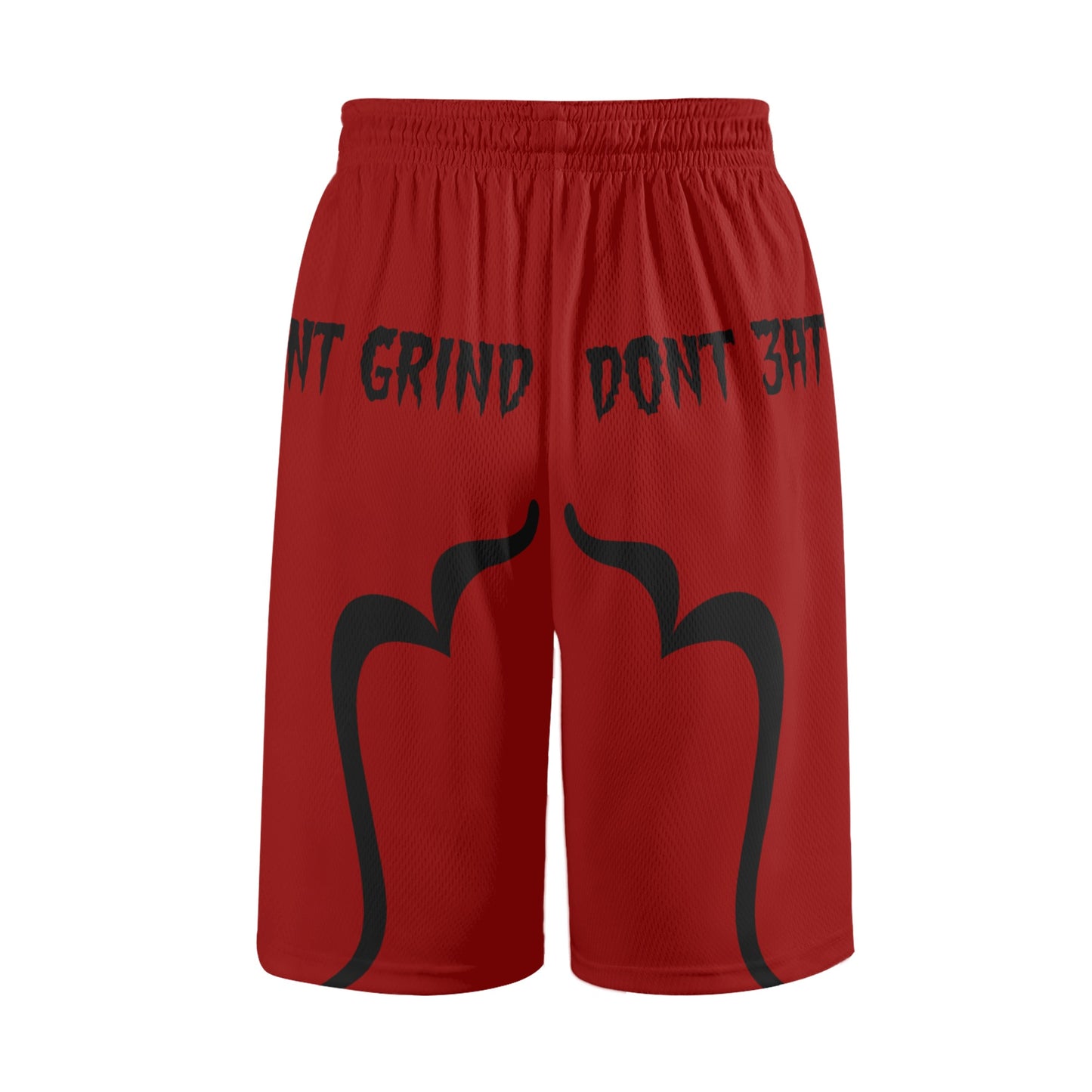 Money Man D.G.D.E (Dont Grind, Dont Eat) Mens Maroon Basketball Shorts