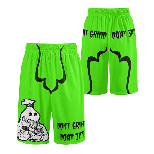 Money Man D.G.D.E (Dont Grind, Dont Eat) Mens Goo Green Basketball Shorts