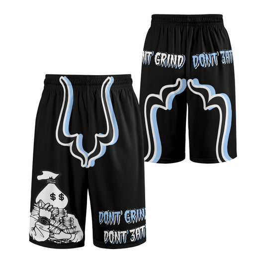 Money Man D.G.D.E (Dont Grind, Dont Eat) Mens Black Basketball Shorts