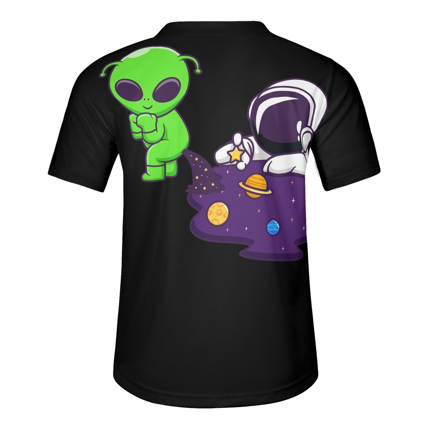 Space Aliens Mens Black Short Sleeve Baseball Jersey