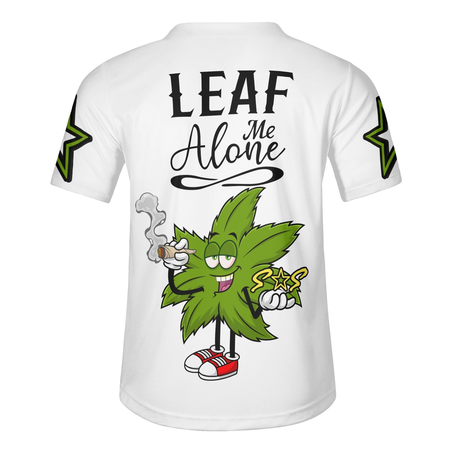 Leaf Me Alone 2.0 4/20 StonZona Edition Mens White Short Sleeve Baseball Jersey