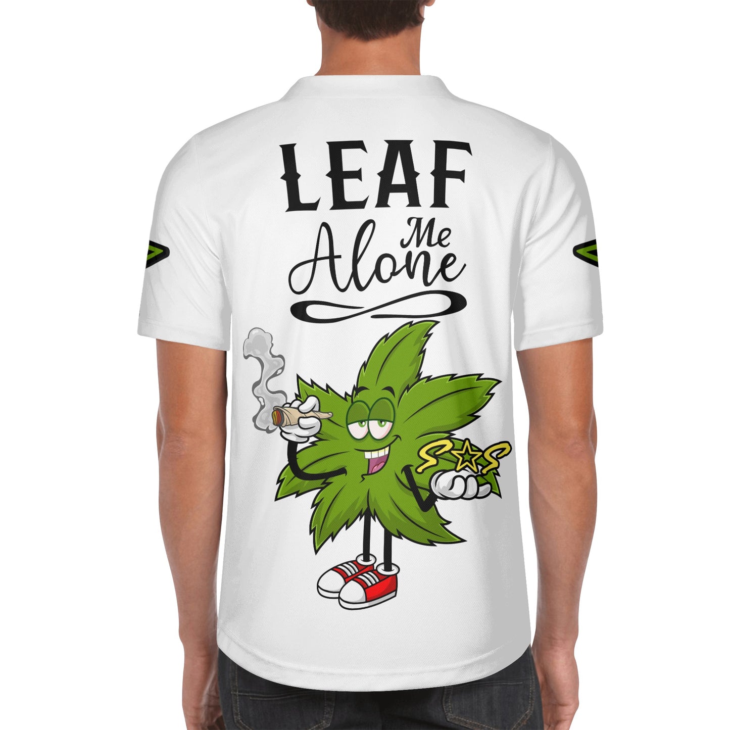 Leaf Me Alone 2.0 4/20 StonZona Edition Mens White Short Sleeve Baseball Jersey