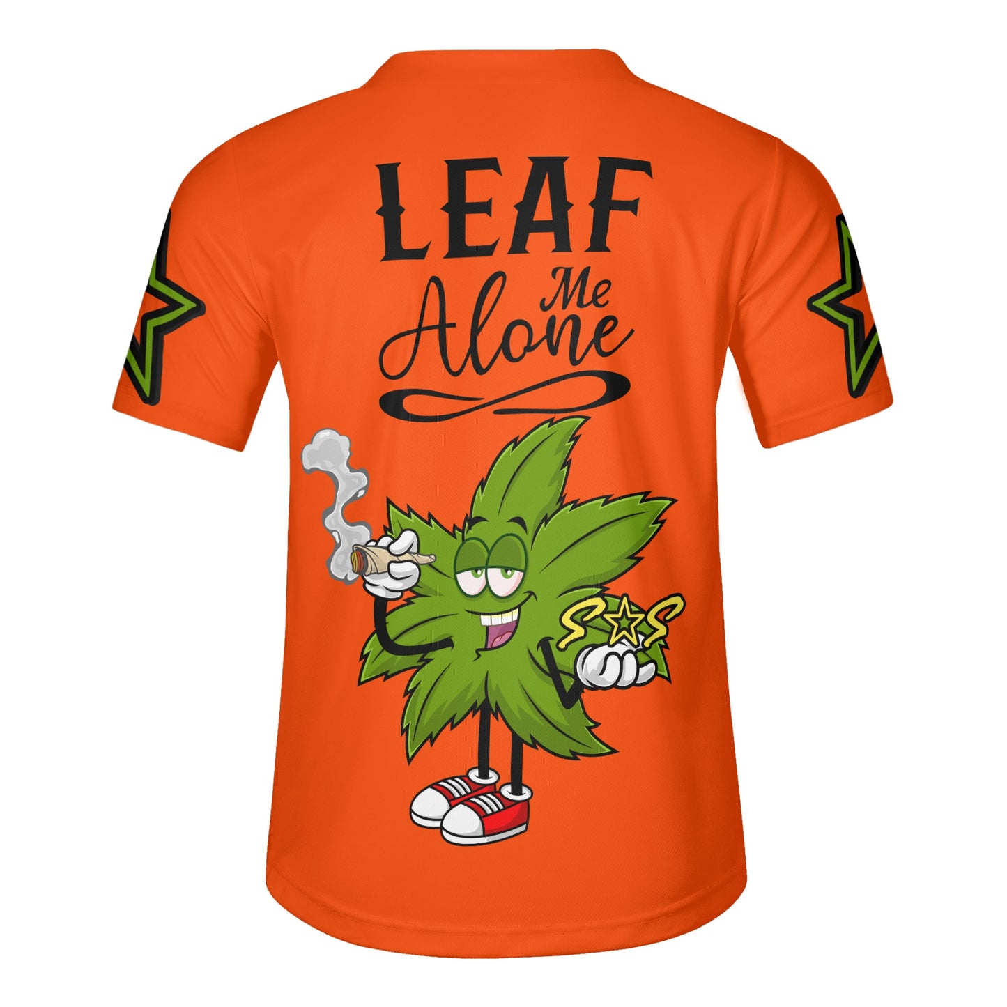 Leaf Me Alone 2.0 4/20 StonZona Edition Mens Dark Orange Short Sleeve Baseball Jersey