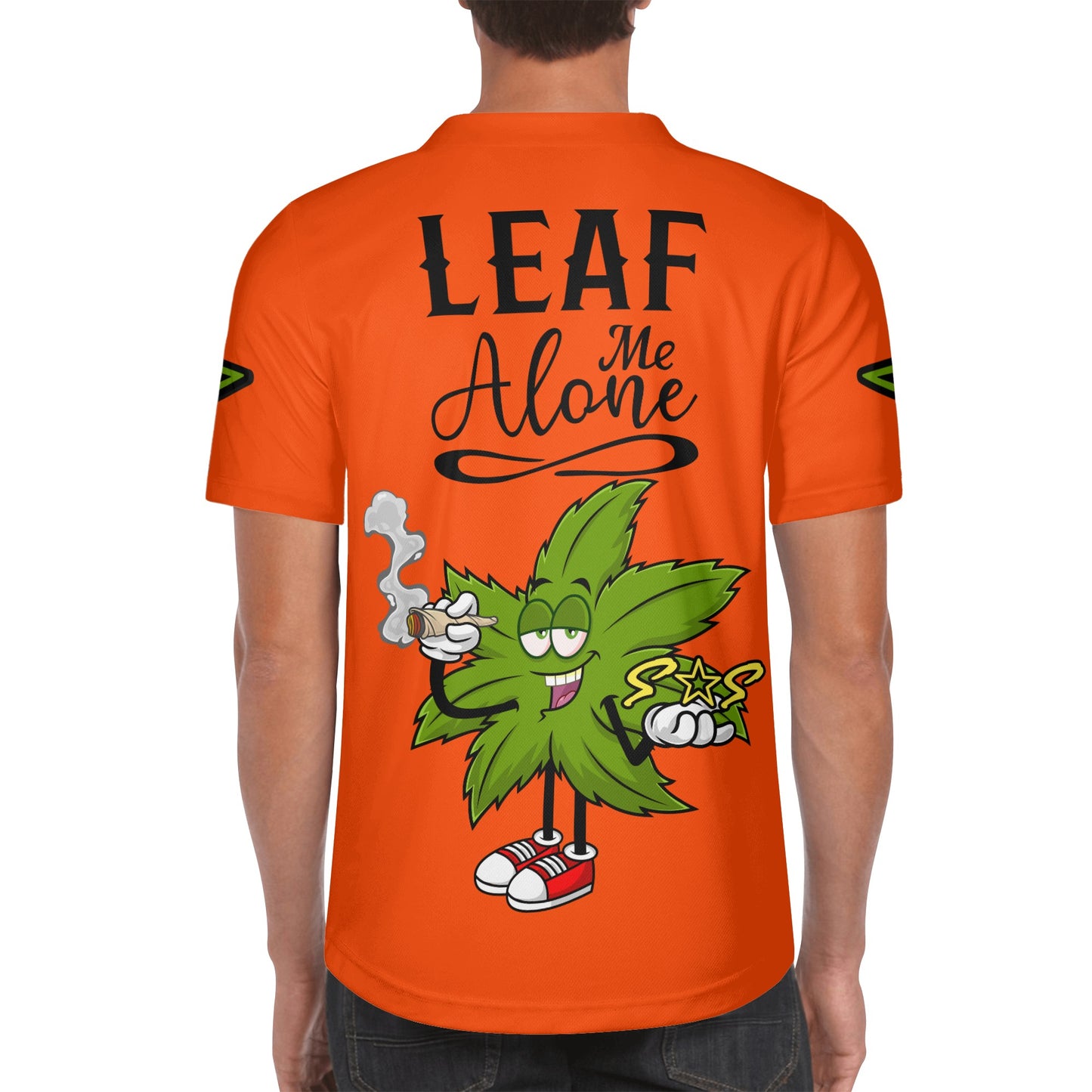 Leaf Me Alone 2.0 4/20 StonZona Edition Mens Dark Orange Short Sleeve Baseball Jersey