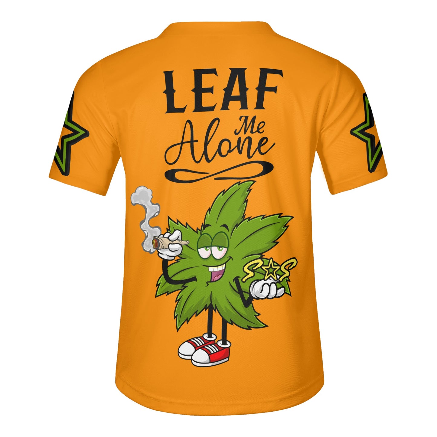 Leaf Me Alone 2.0 4/20 StonZona Edition Mens Orange Short Sleeve Baseball Jersey