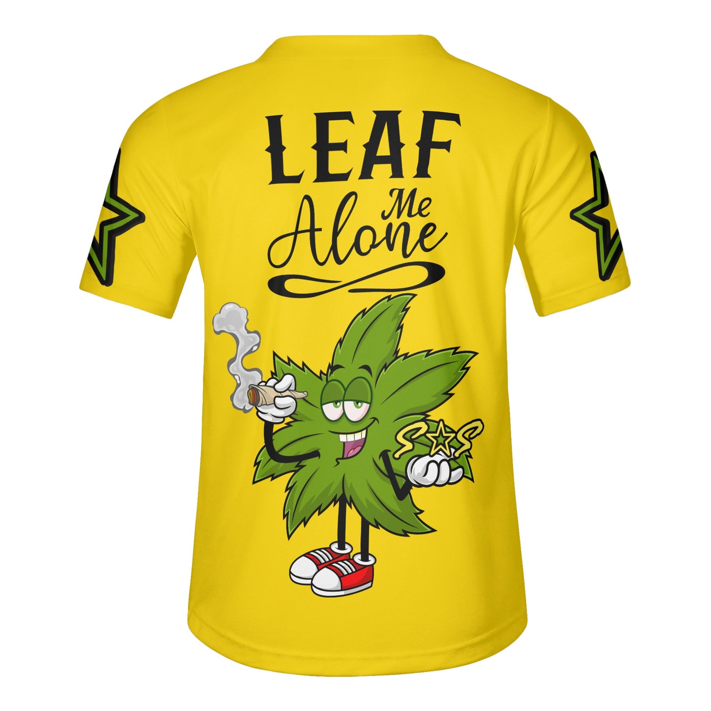 Leaf Me Alone 2.0 4/20 StonZona Edition Mens Gold Short Sleeve Baseball Jersey