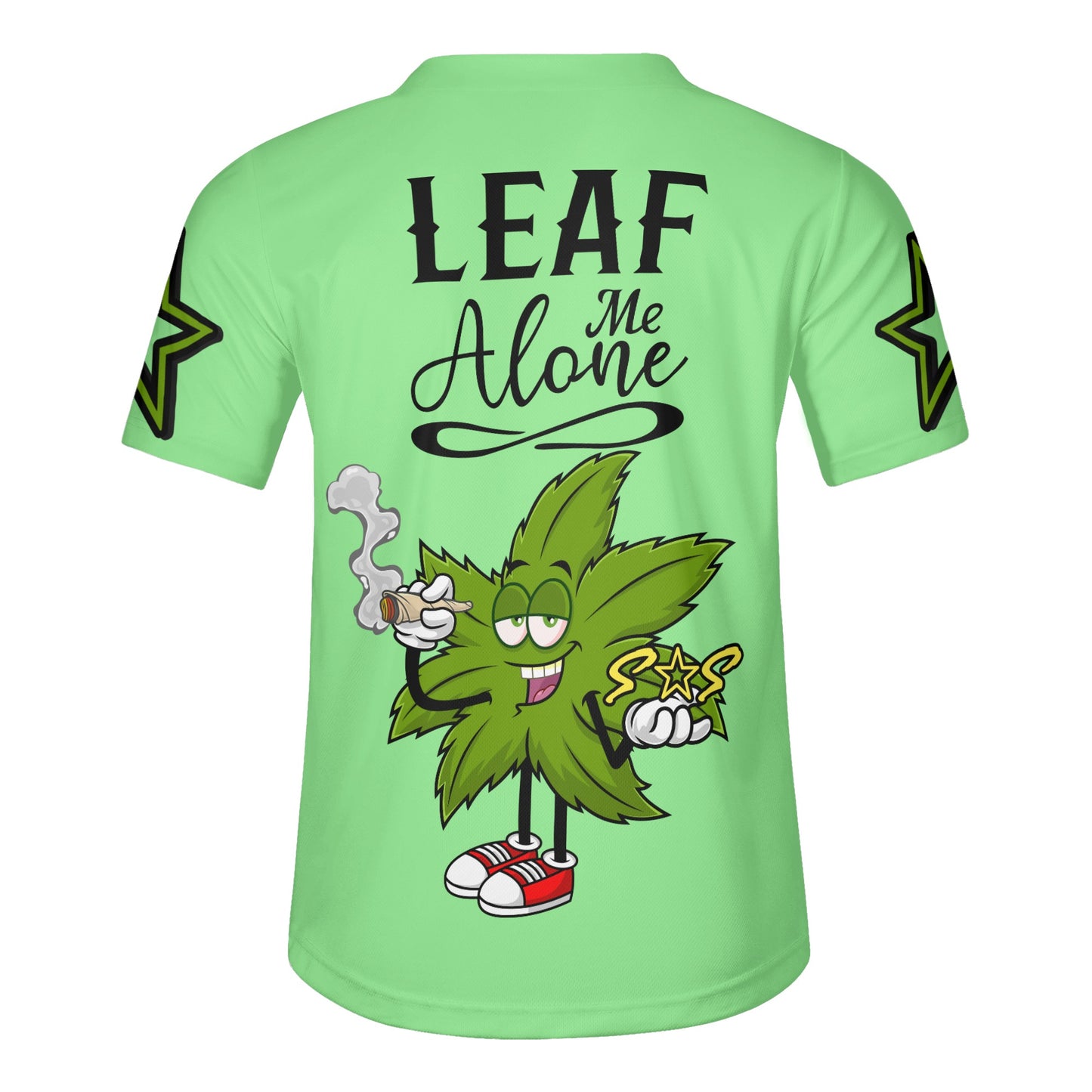 Leaf Me Alone 2.0 4/20 StonZona Edition Mens Mint Green Short Sleeve Baseball Jersey