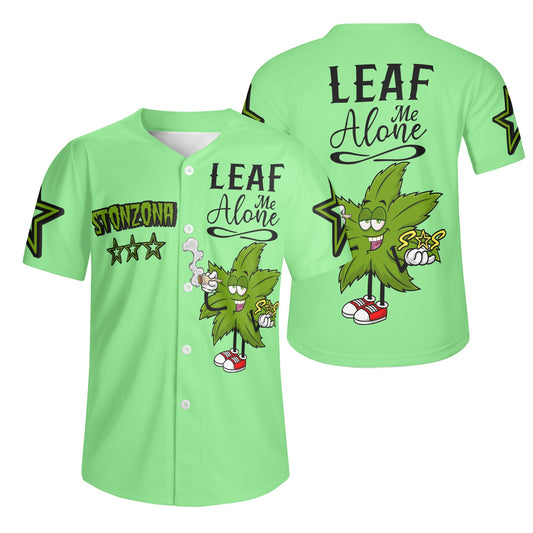 Leaf Me Alone 2.0 4/20 StonZona Edition Mens Mint Green Short Sleeve Baseball Jersey