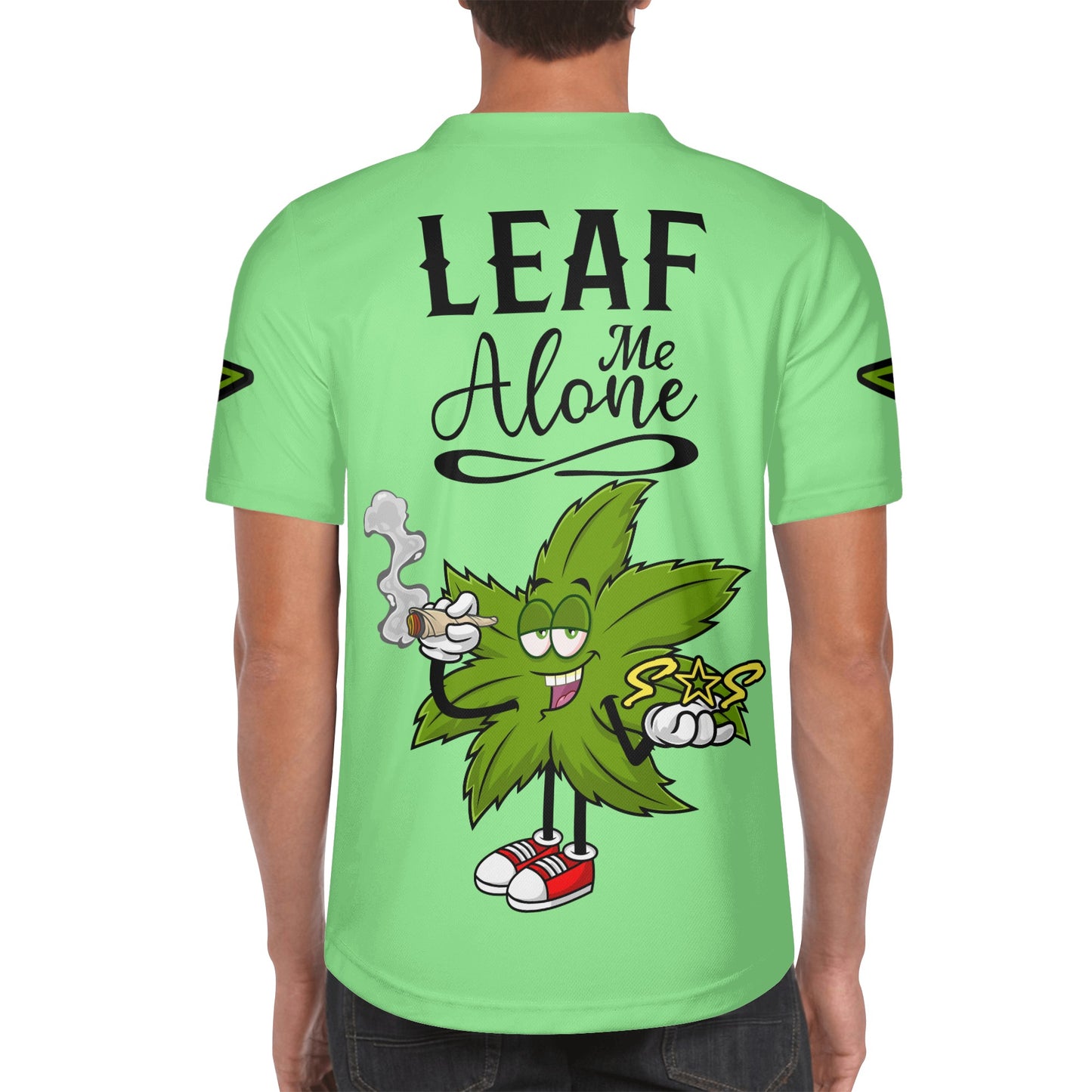 Leaf Me Alone 2.0 4/20 StonZona Edition Mens Mint Green Short Sleeve Baseball Jersey