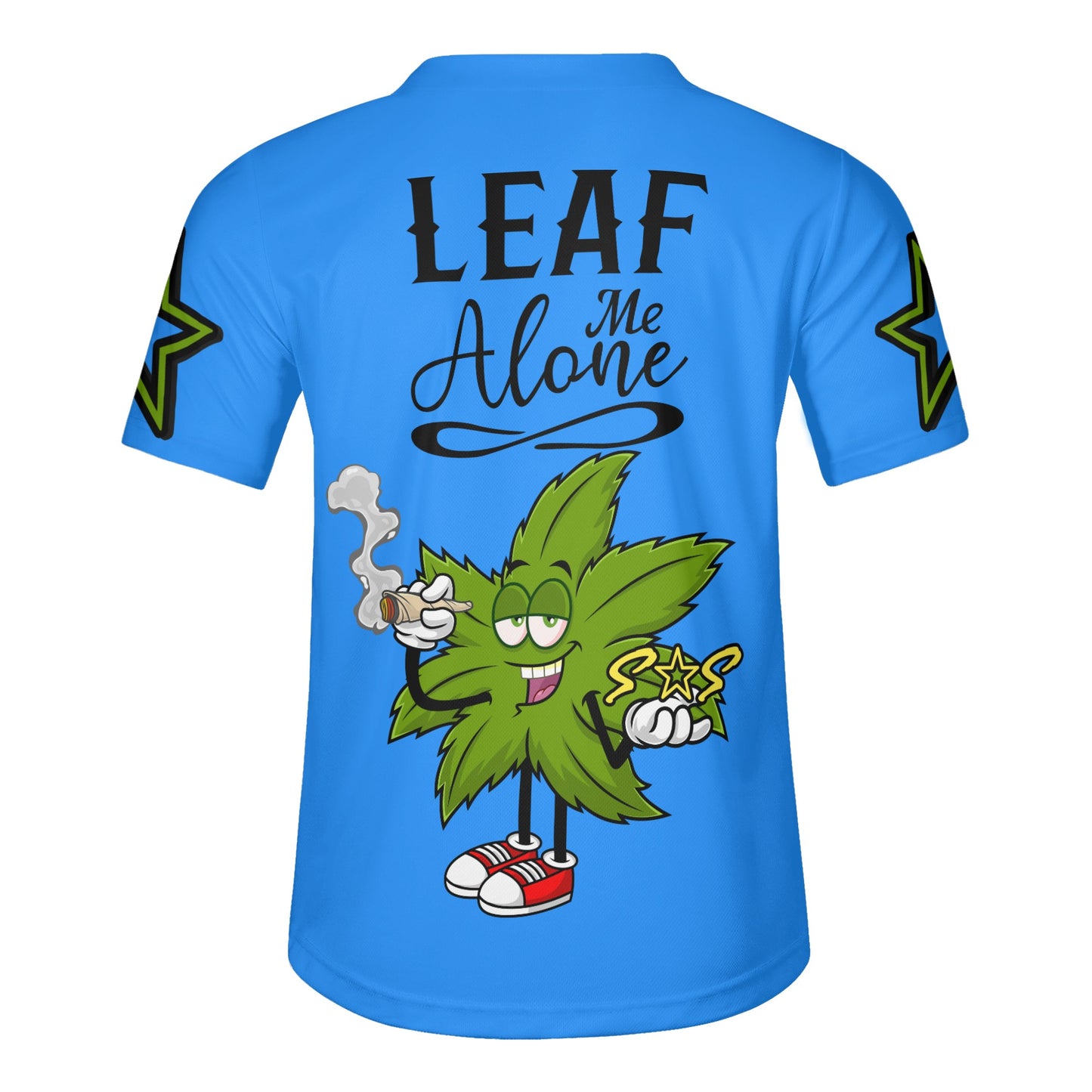 Leaf Me Alone 2.0 4/20 StonZona Edition Mens Blue Short Sleeve Baseball Jersey