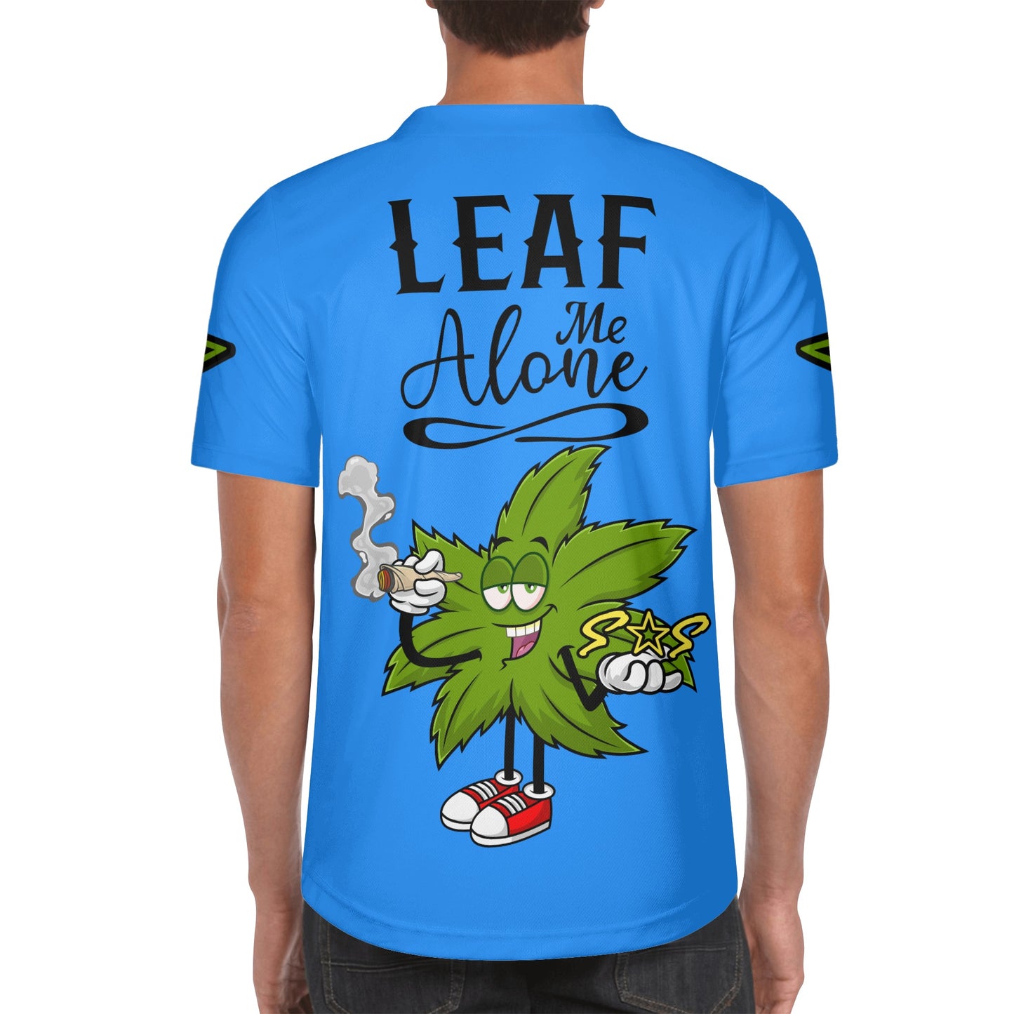 Leaf Me Alone 2.0 4/20 StonZona Edition Mens Blue Short Sleeve Baseball Jersey