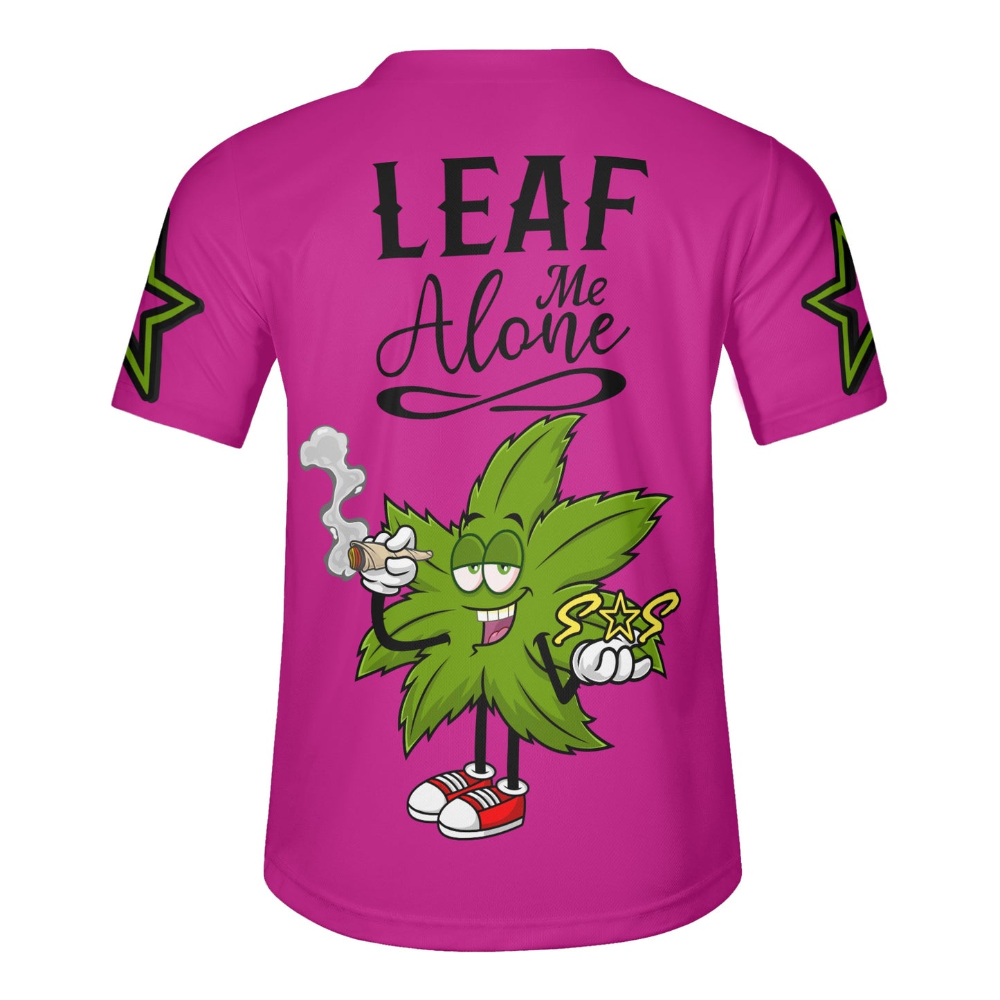 Leaf Me Alone 2.0 4/20 StonZona Edition Mens Purple Short Sleeve Baseball Jersey