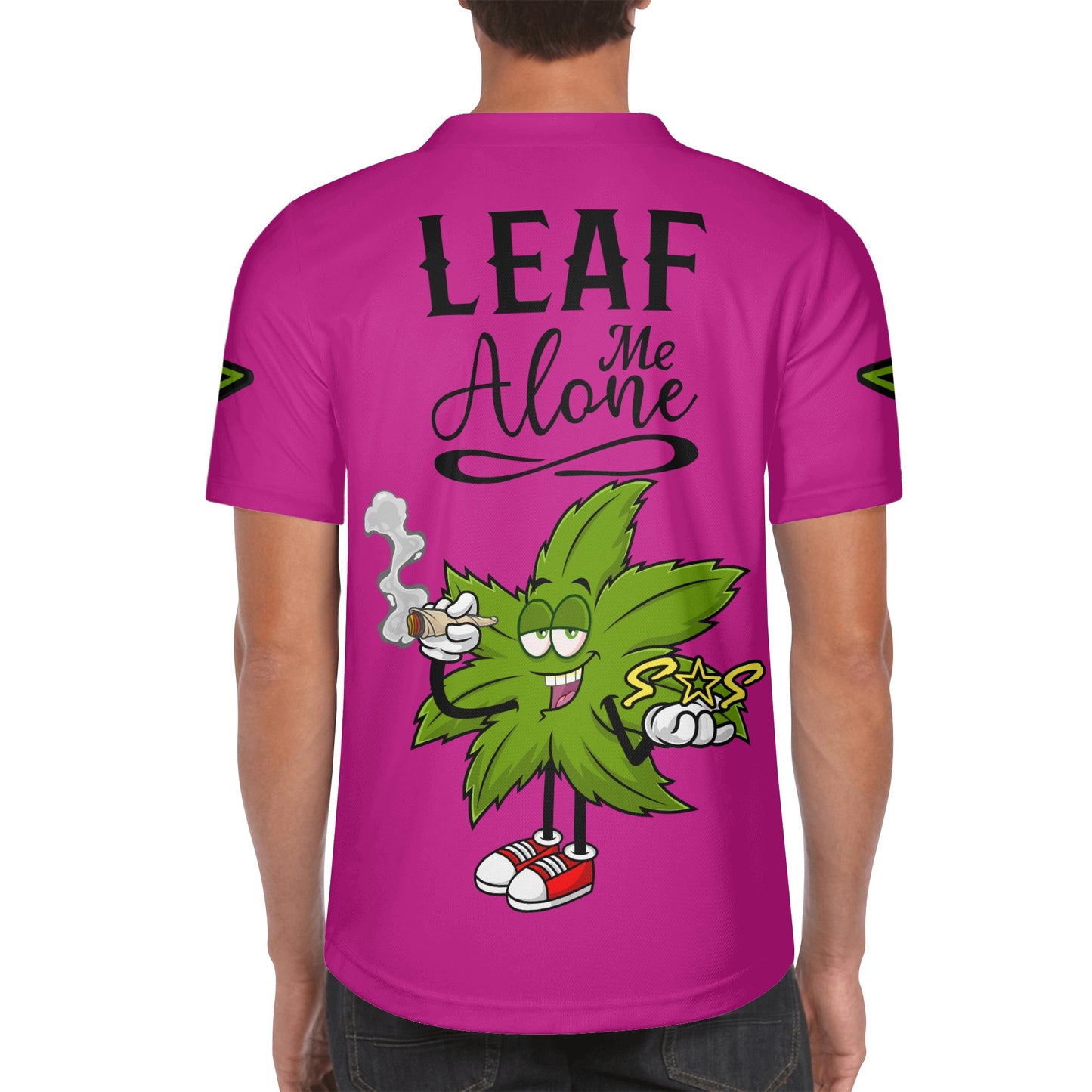 Leaf Me Alone 2.0 4/20 StonZona Edition Mens Purple Short Sleeve Baseball Jersey