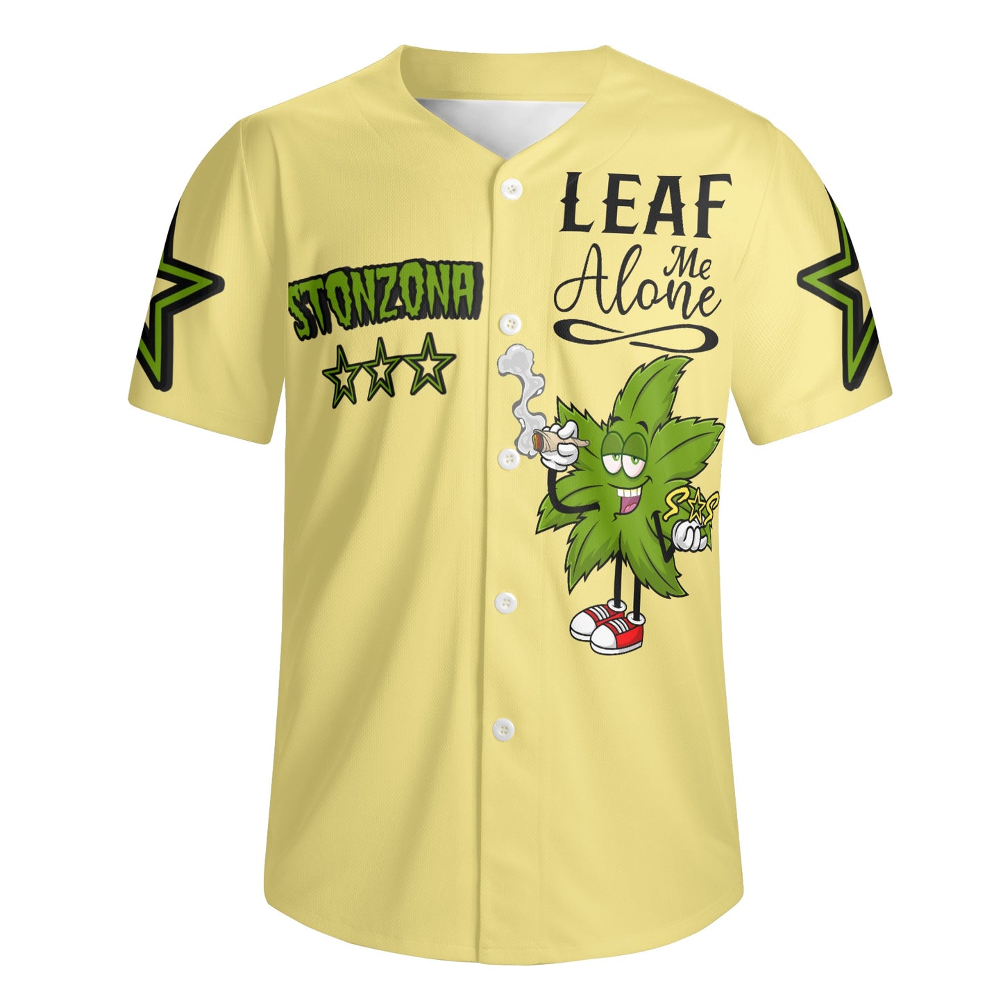 Leaf Me Alone 2.0 4/20 StonZona Edition Mens Tan Short Sleeve Baseball Jersey