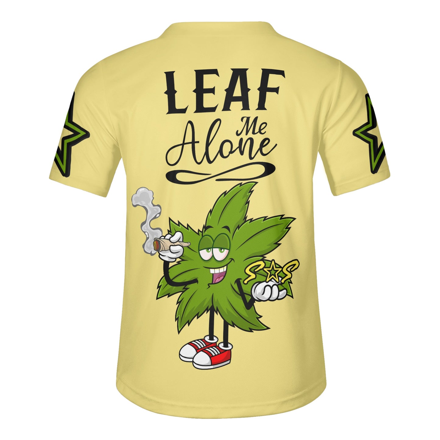 Leaf Me Alone 2.0 4/20 StonZona Edition Mens Tan Short Sleeve Baseball Jersey