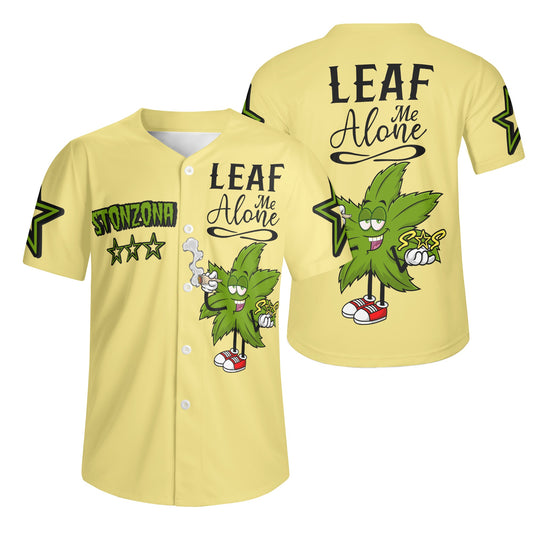 Leaf Me Alone 2.0 4/20 StonZona Edition Mens Tan Short Sleeve Baseball Jersey