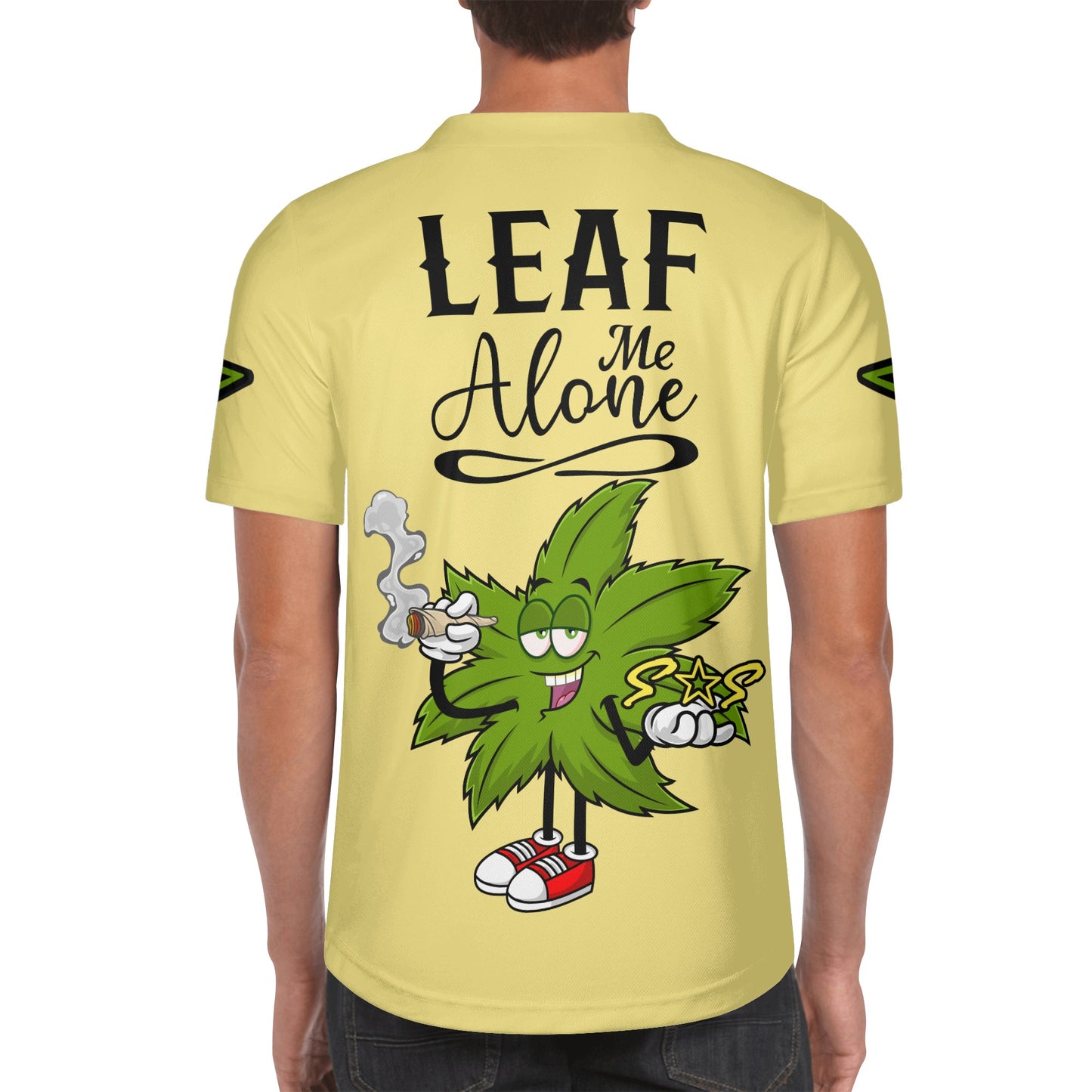 Leaf Me Alone 2.0 4/20 StonZona Edition Mens Tan Short Sleeve Baseball Jersey