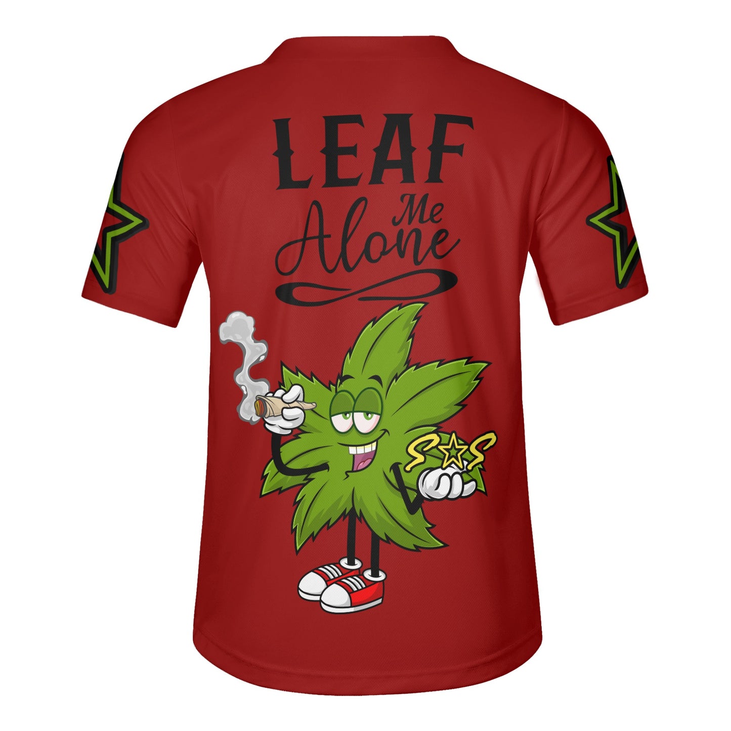 Leaf Me Alone 2.0 4/20 StonZona Edition Mens Maroon Short Sleeve Baseball Jersey