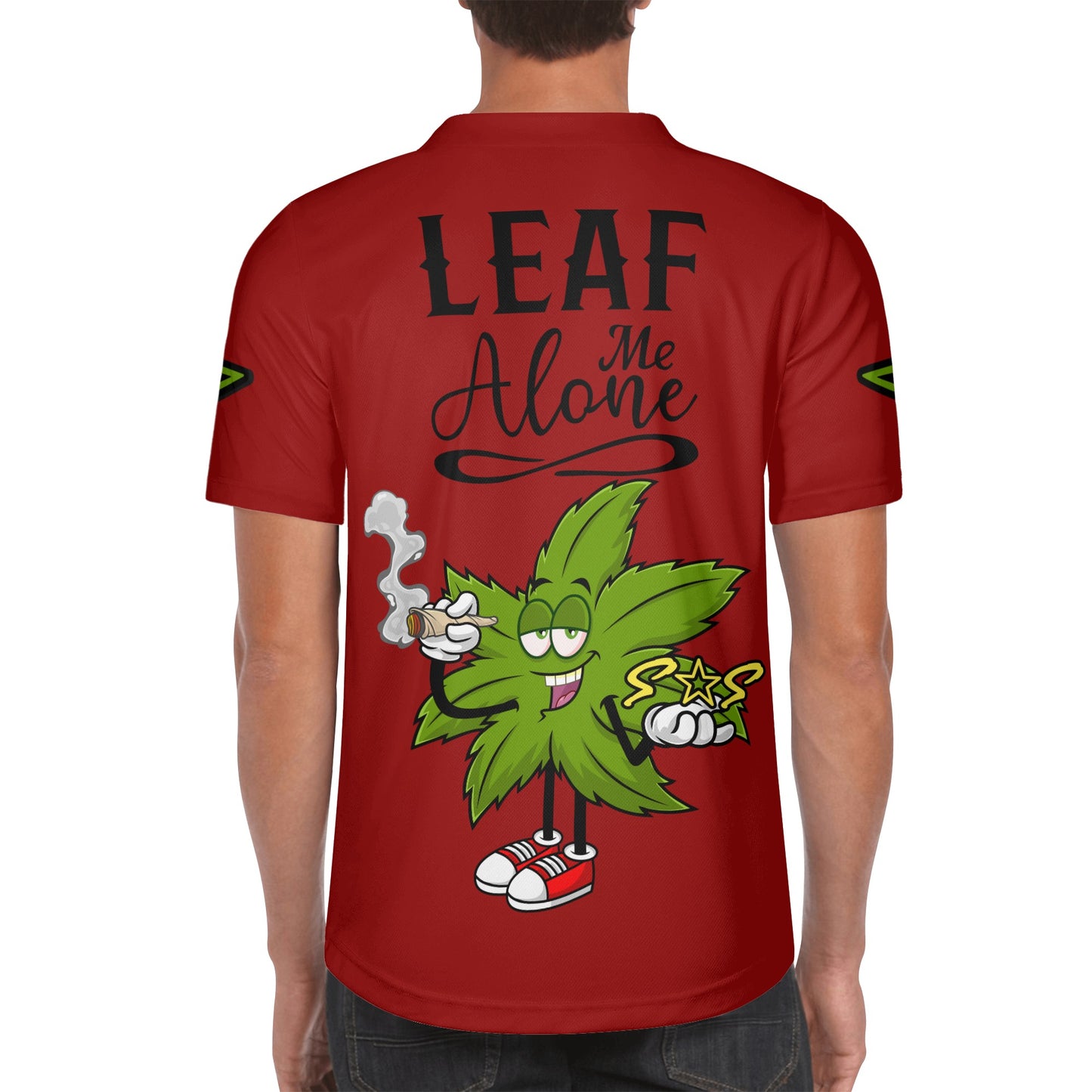 Leaf Me Alone 2.0 4/20 StonZona Edition Mens Maroon Short Sleeve Baseball Jersey