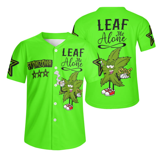 Leaf Me Alone 2.0 4/20 StonZona Edition Mens Goo Green Short Sleeve Baseball Jersey