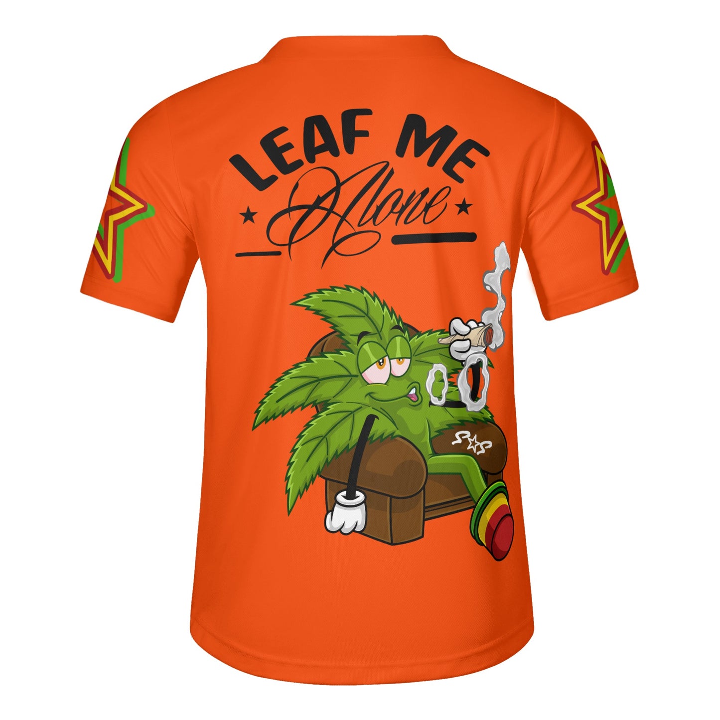 Leaf Me Alone 1.0 4/20 Stoner Valley Edition Mens Dark Orange Short Sleeve Baseball Jersey