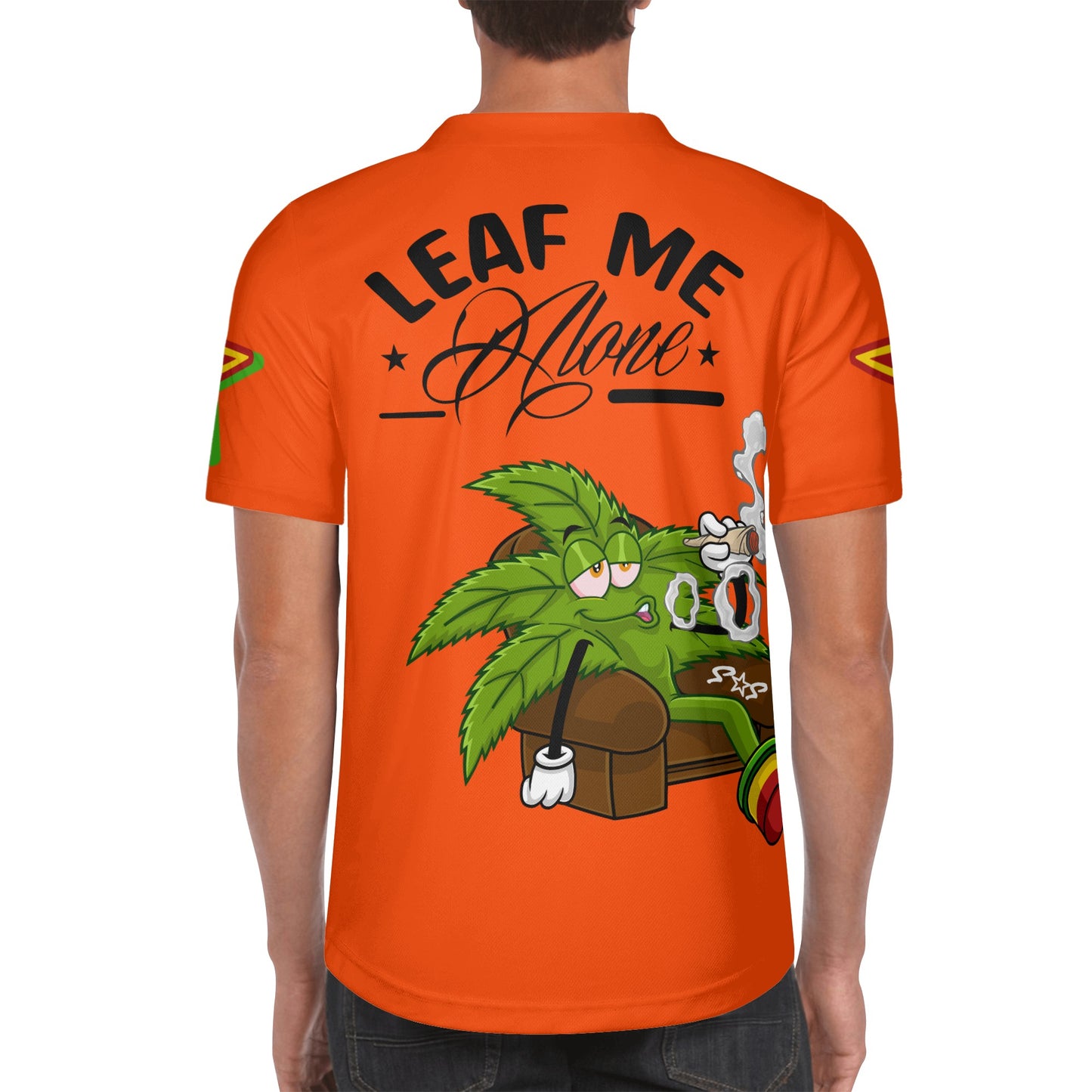 Leaf Me Alone 1.0 4/20 Stoner Valley Edition Mens Dark Orange Short Sleeve Baseball Jersey