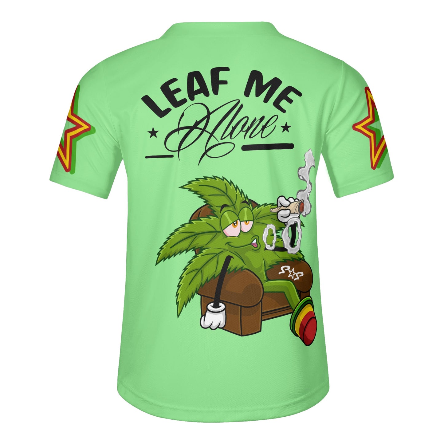 Leaf Me Alone 1.0 4/20 Stoner Valley Edition Mens Mint Green Short Sleeve Baseball Jersey