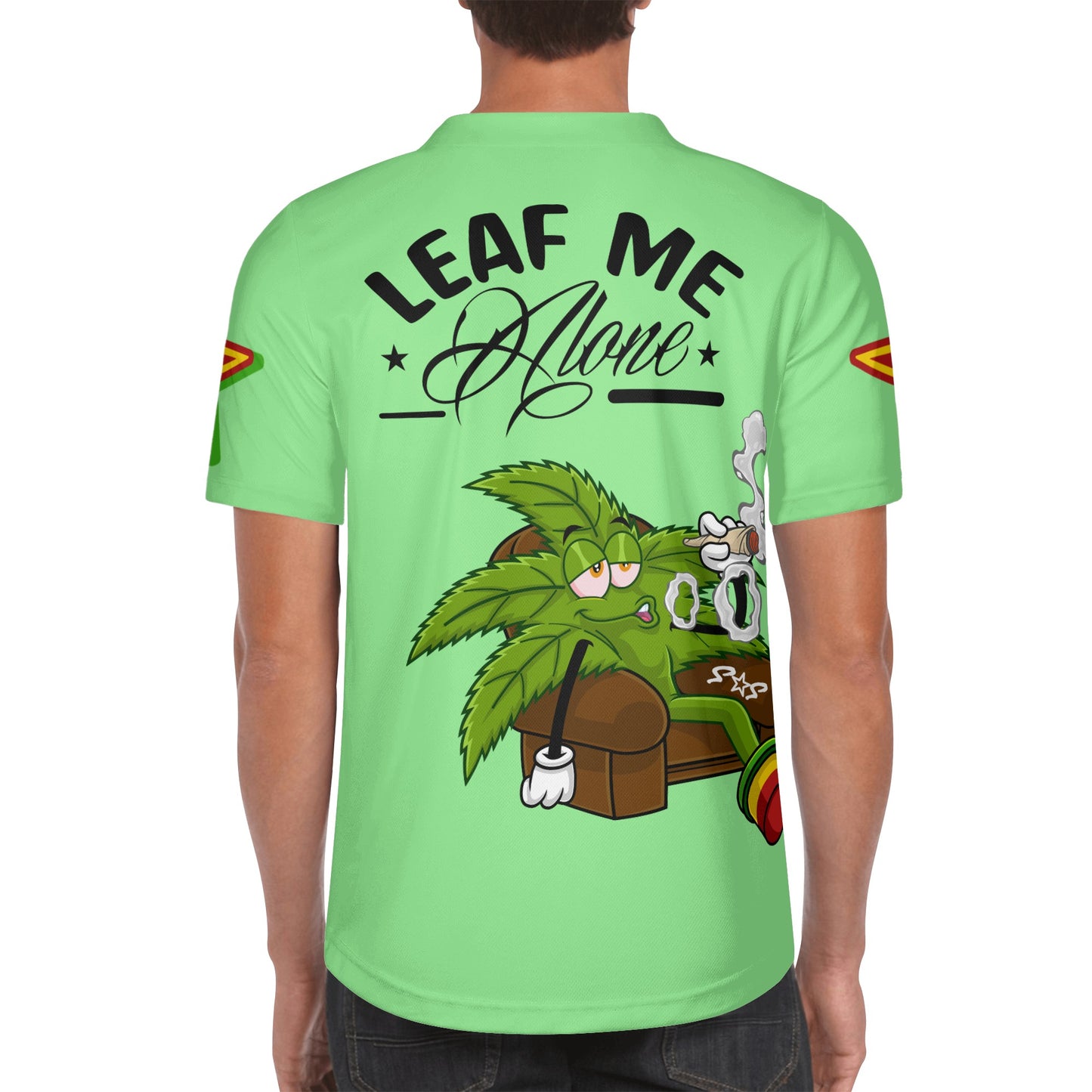 Leaf Me Alone 1.0 4/20 Stoner Valley Edition Mens Mint Green Short Sleeve Baseball Jersey