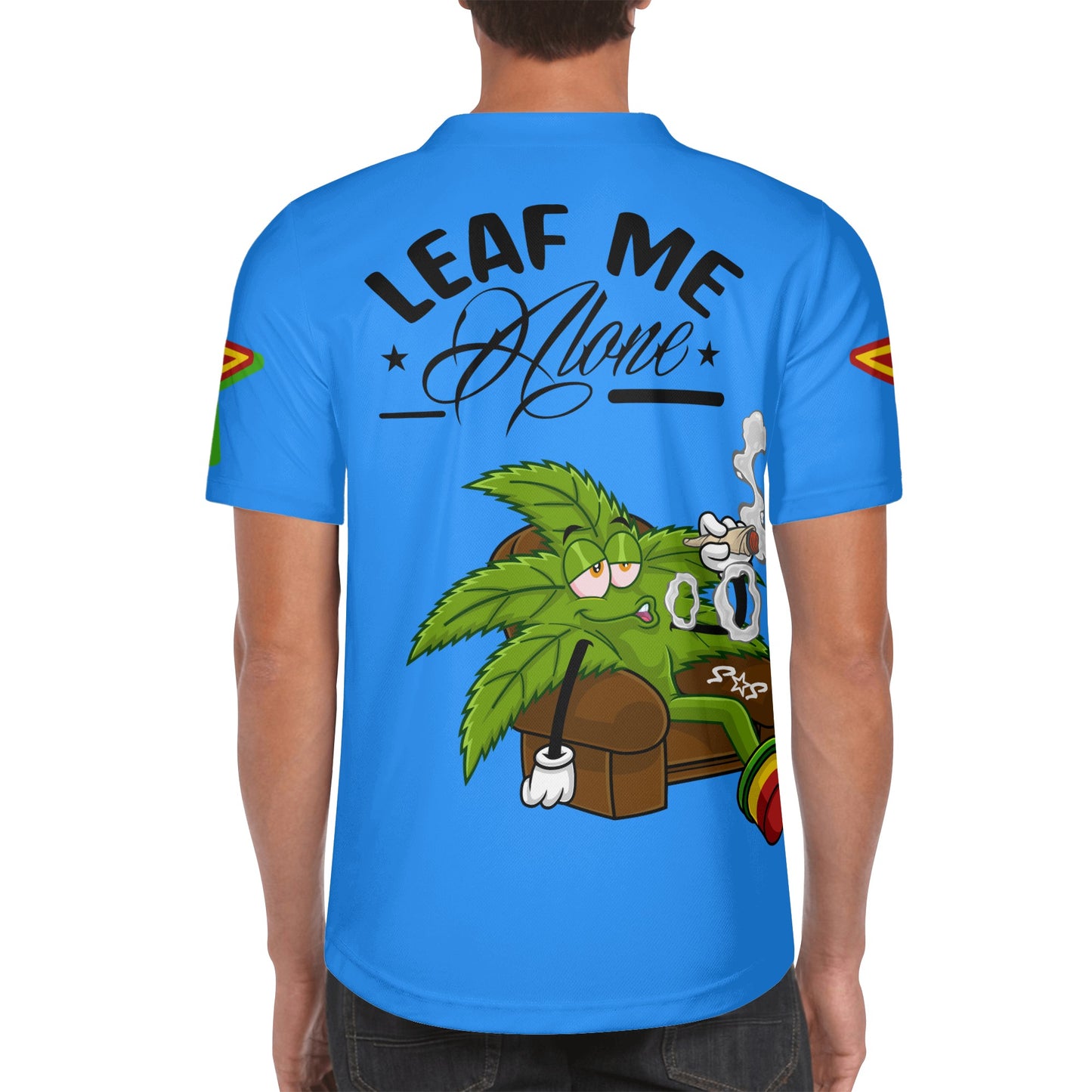 Leaf Me Alone 1.0 4/20 Stoner Valley Edition Mens Blue Short Sleeve Baseball Jersey