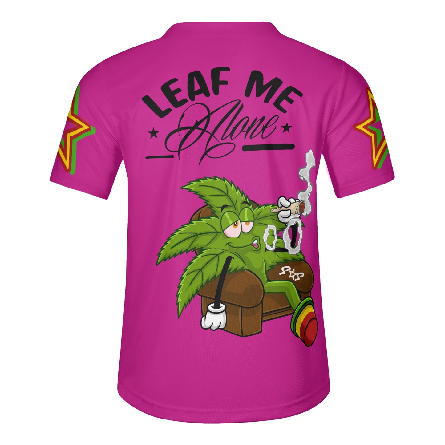 Leaf Me Alone 1.0 4/20 Stoner Valley Edition Mens Purple Short Sleeve Baseball Jersey