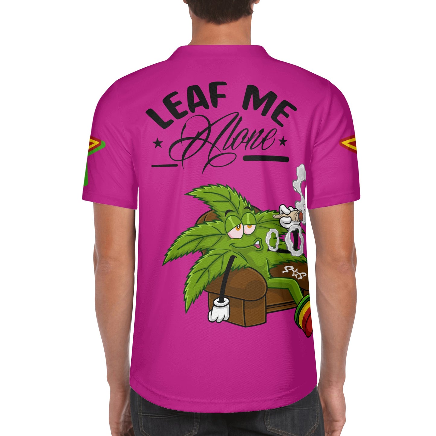 Leaf Me Alone 1.0 4/20 Stoner Valley Edition Mens Purple Short Sleeve Baseball Jersey