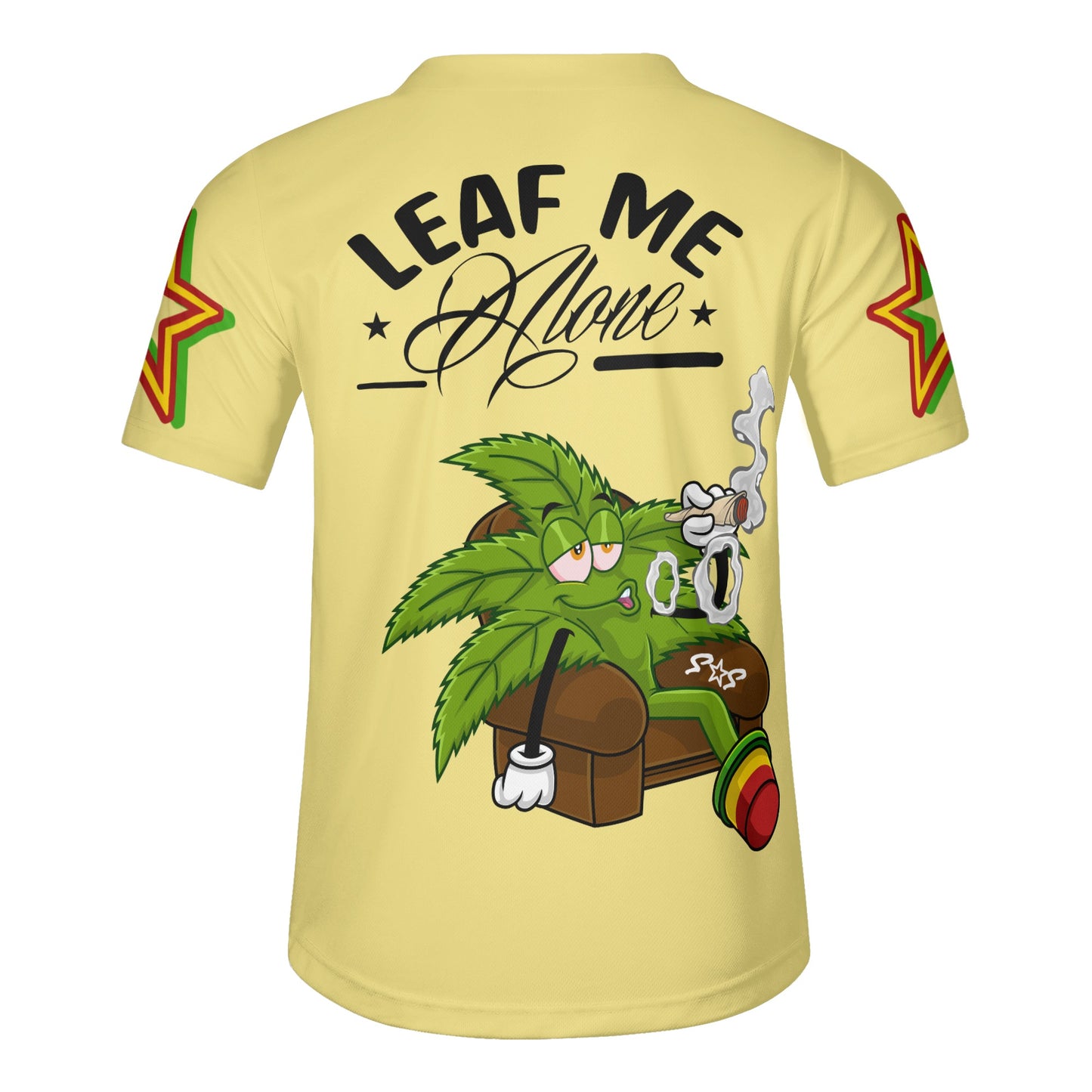 Leaf Me Alone 1.0 4/20 Stoner Valley Edition Mens Tan Short Sleeve Baseball Jersey