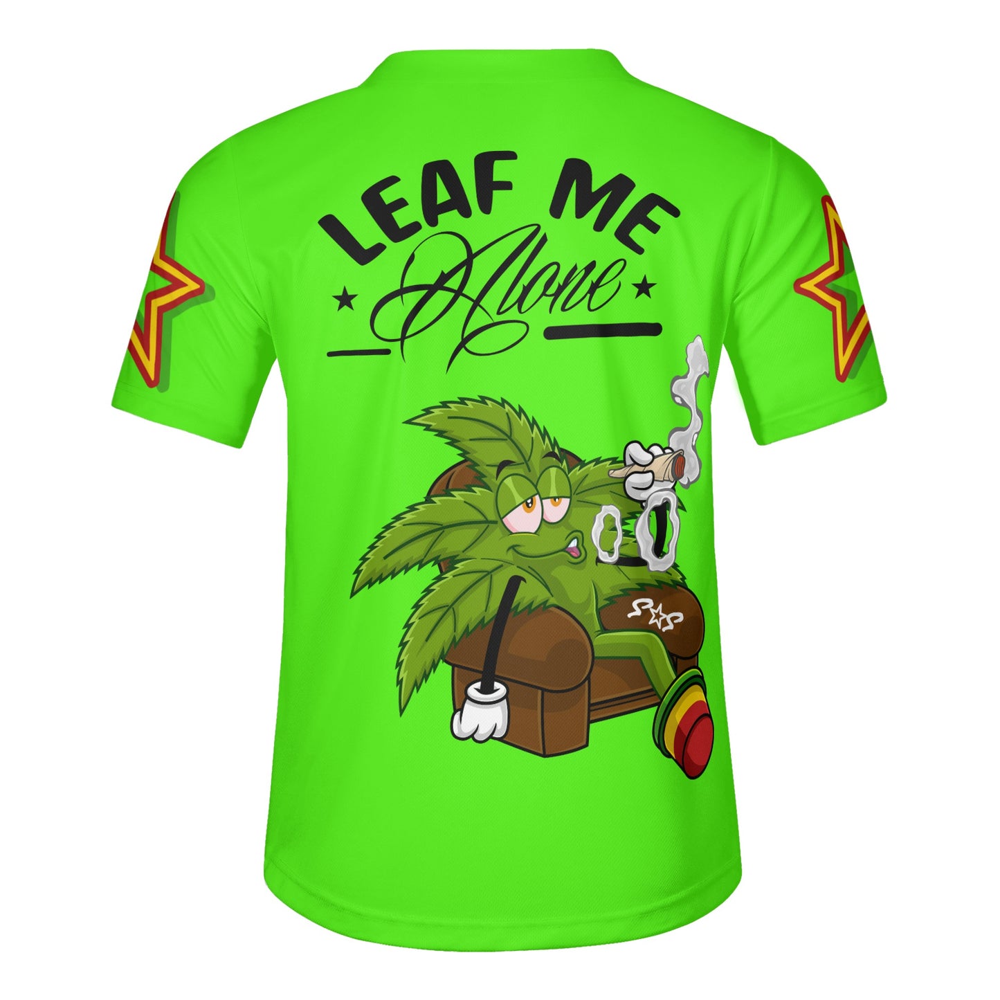 Leaf Me Alone 1.0 4/20 Stoner Valley Edition Mens Goo Green Short Sleeve Baseball Jersey