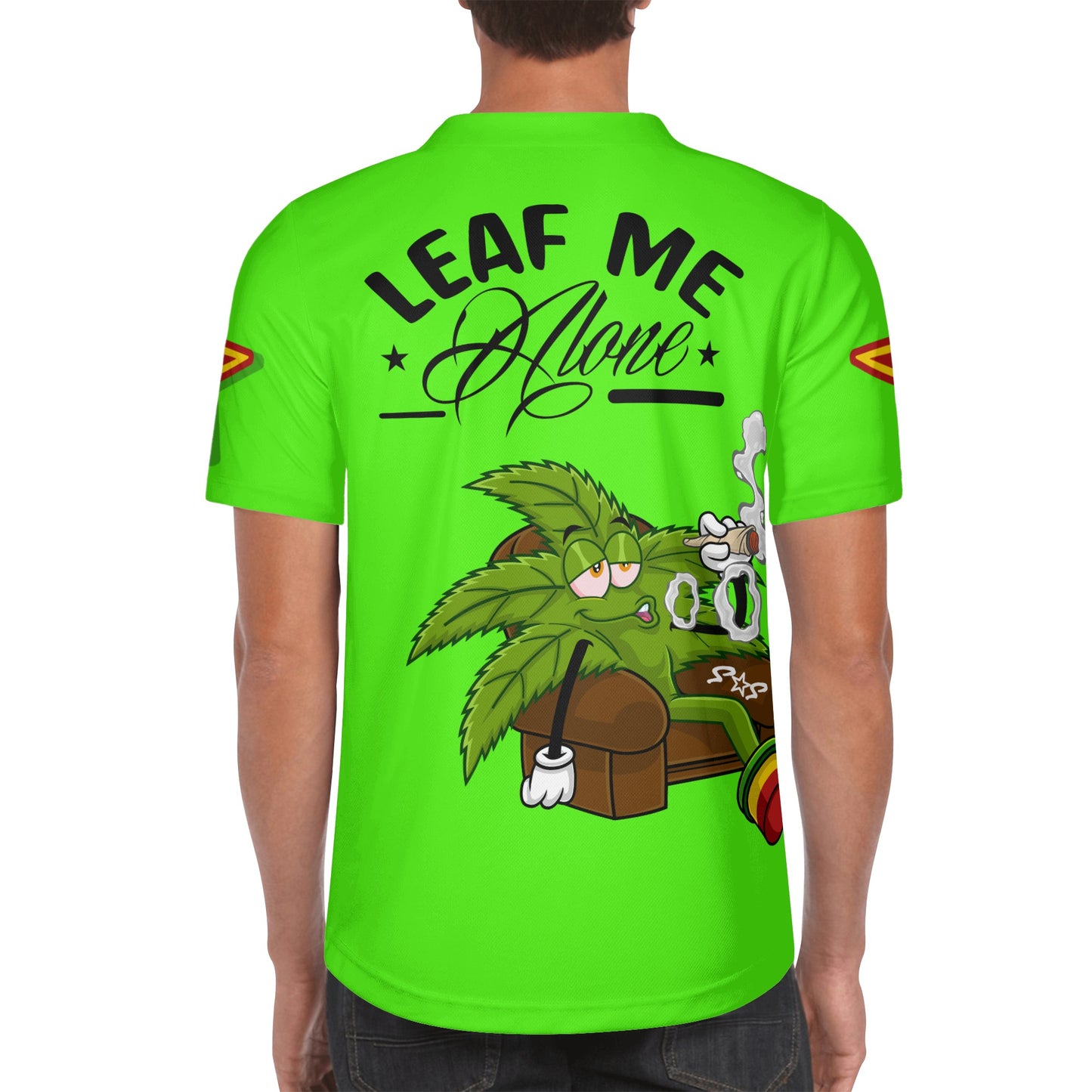 Leaf Me Alone 1.0 4/20 Stoner Valley Edition Mens Goo Green Short Sleeve Baseball Jersey