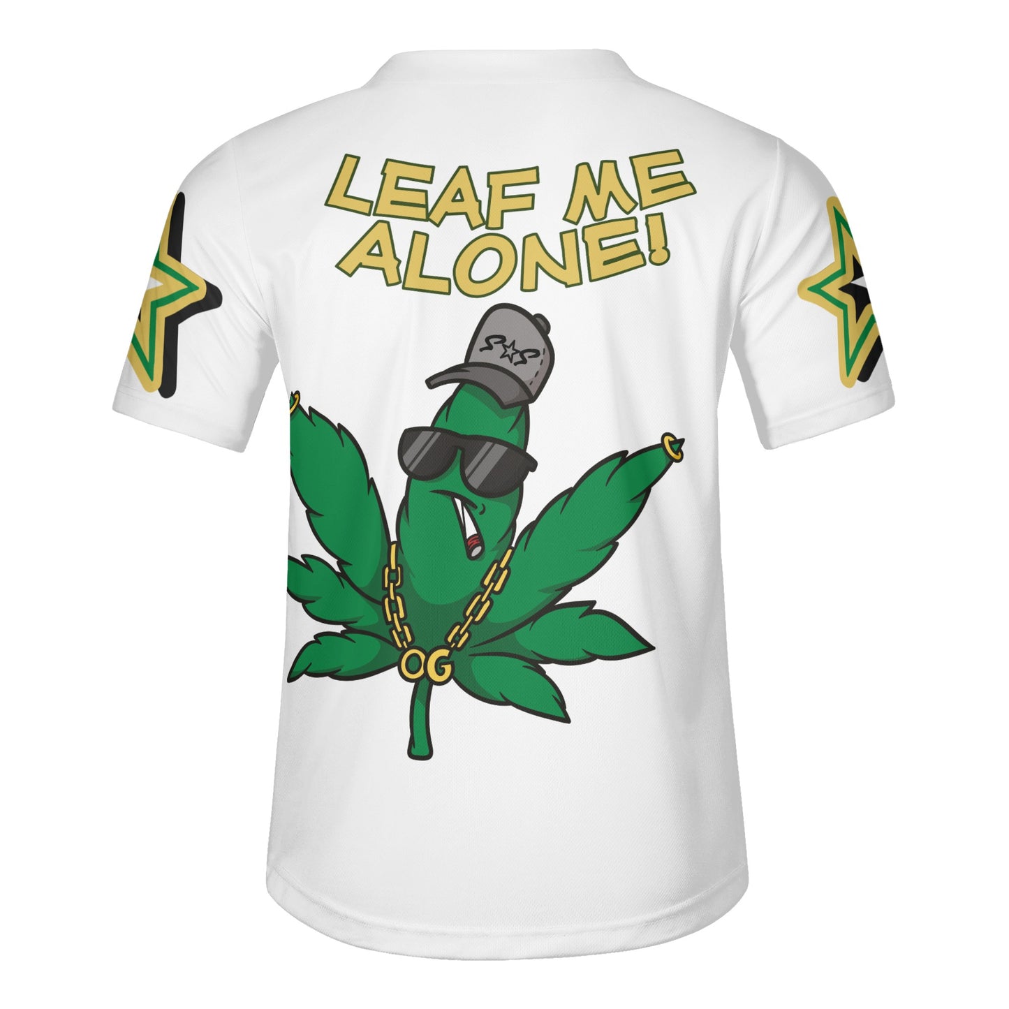 Leaf Me Alone 3.0 4/20 Baked Valley Edition Mens White Short Sleeve Baseball Jersey