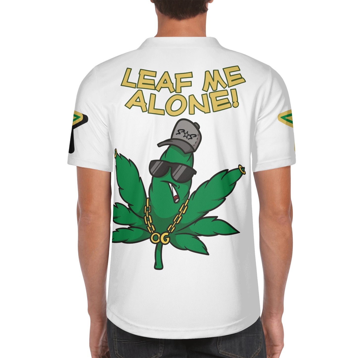 Leaf Me Alone 3.0 4/20 Baked Valley Edition Mens White Short Sleeve Baseball Jersey