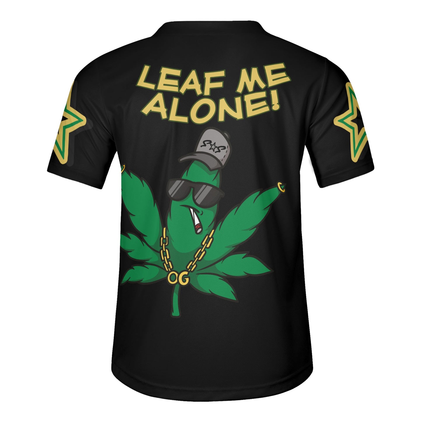 Leaf Me Alone 3.0 4/20 Baked Valley Edition Mens Black Short Sleeve Baseball Jersey