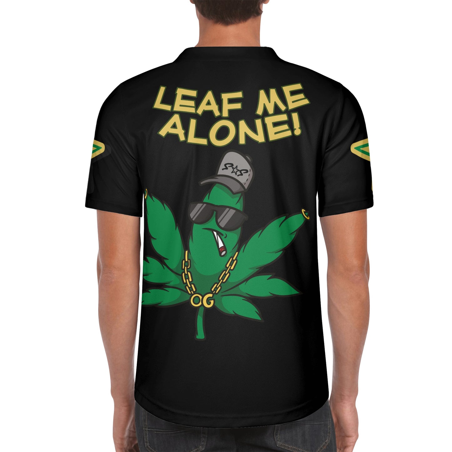 Leaf Me Alone 3.0 4/20 Baked Valley Edition Mens Black Short Sleeve Baseball Jersey