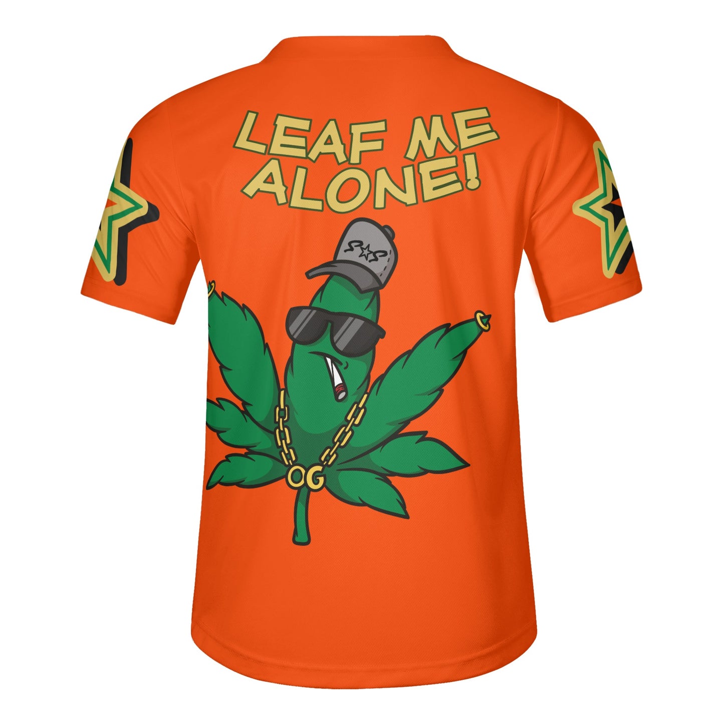 Leaf Me Alone 3.0 4/20 Baked Valley Edition Mens Dark Orange Short Sleeve Baseball Jersey